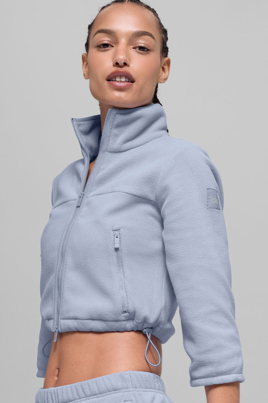 Alo Yoga Polar Fleece Retreat Cropped Jacket - Winter Frost - imagen 3