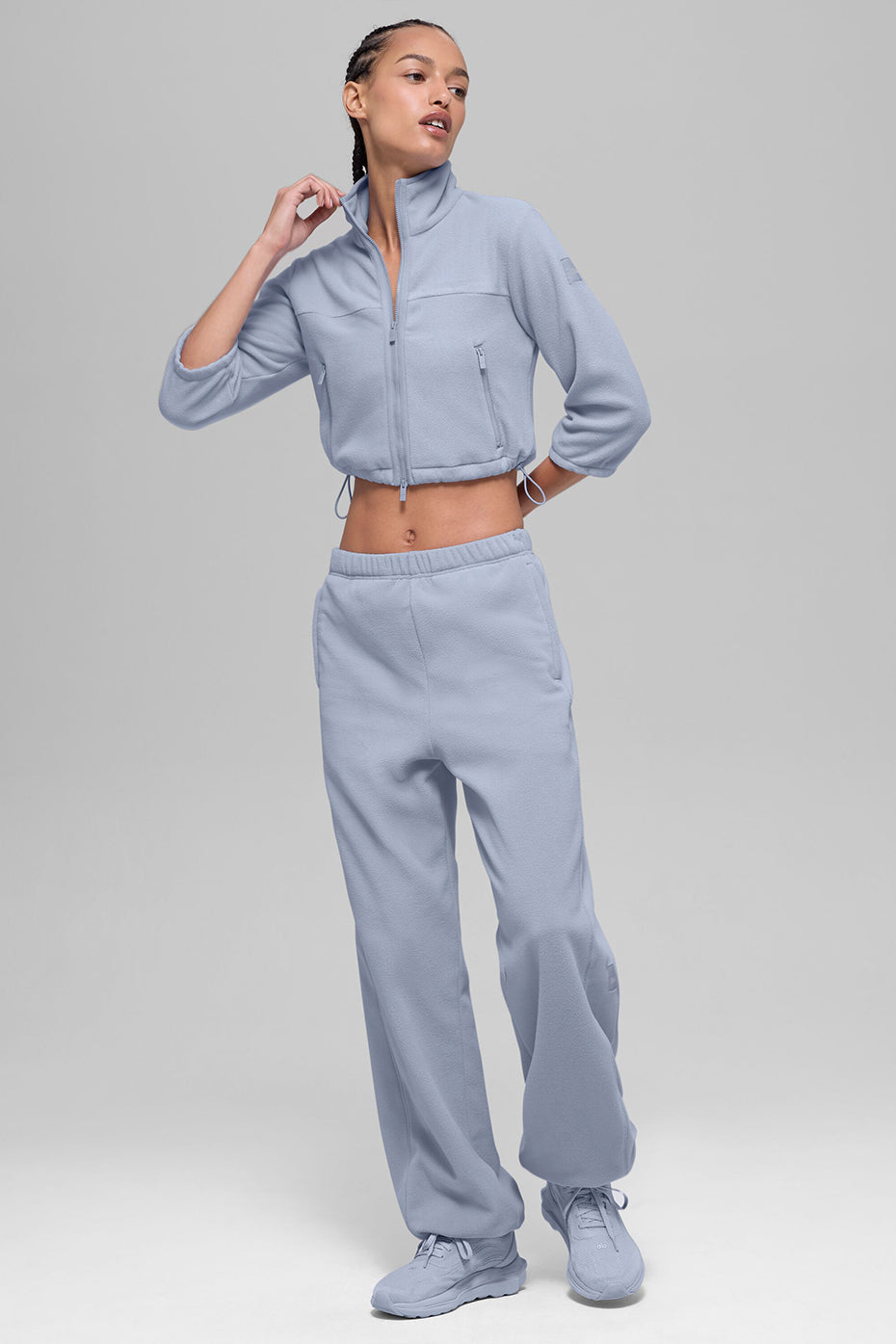 Alo Yoga Polar Fleece Retreat Cropped Jacket - Winter Frost - imagen 5