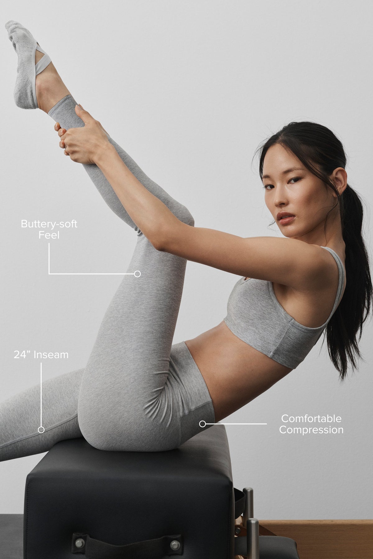 Alo Yoga Alosoft High-Waist 7/8 Highlight Legging - Vintage Athletic Heather - imagen 2