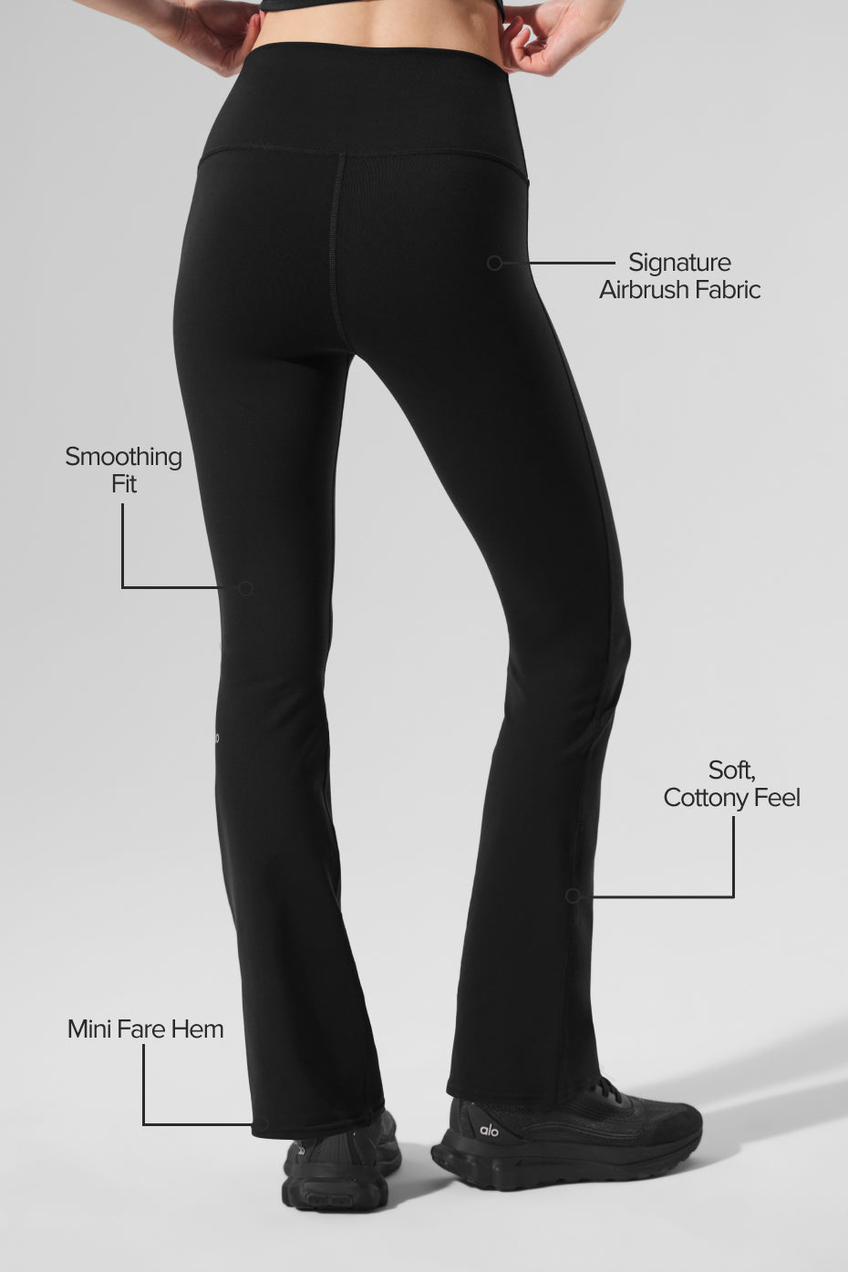 Alo Yoga Airbrush High-Waist Bootcut Legging (Short) - Black - imagen 2