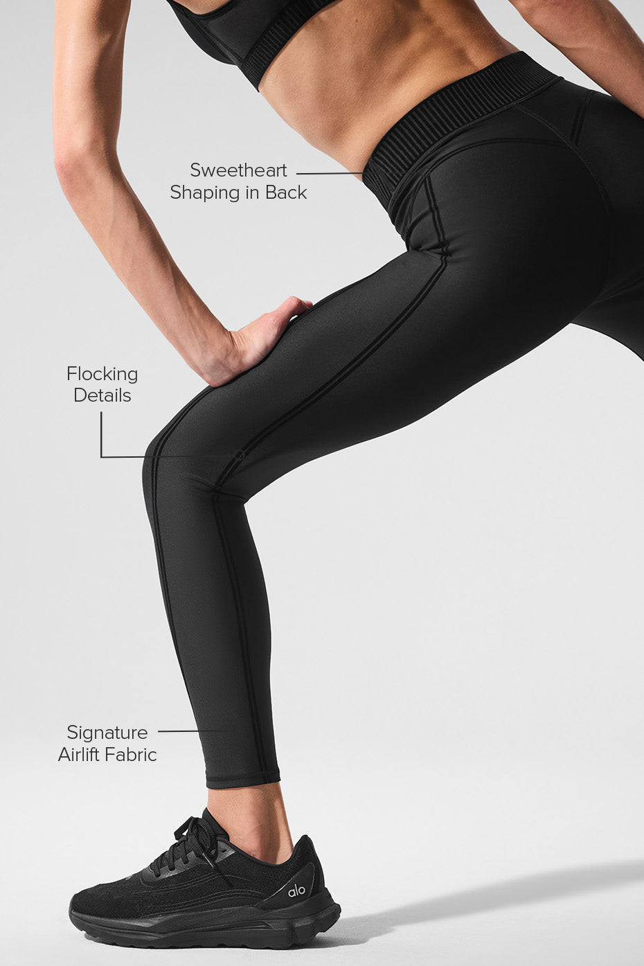 Alo Yoga Airlift High-Waist 7/8 Line Up Legging - Black - imagen 2