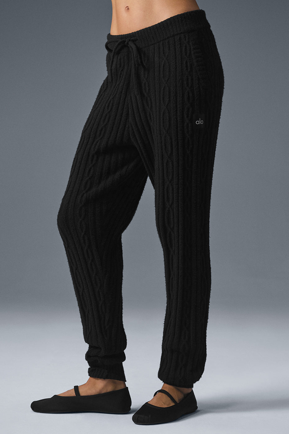 Alo Yoga Cable Knit Winter Bliss Pant - Black - imagen 1