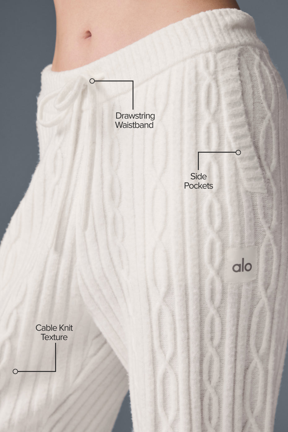 Alo Yoga Cable Knit Winter Bliss Pant - Ivory - imagen 2