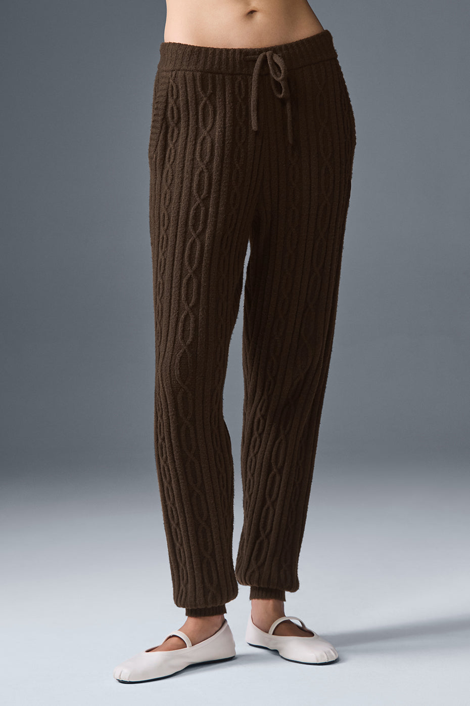 Alo Yoga Cable Knit Winter Bliss Pant - Espresso - imagen 1