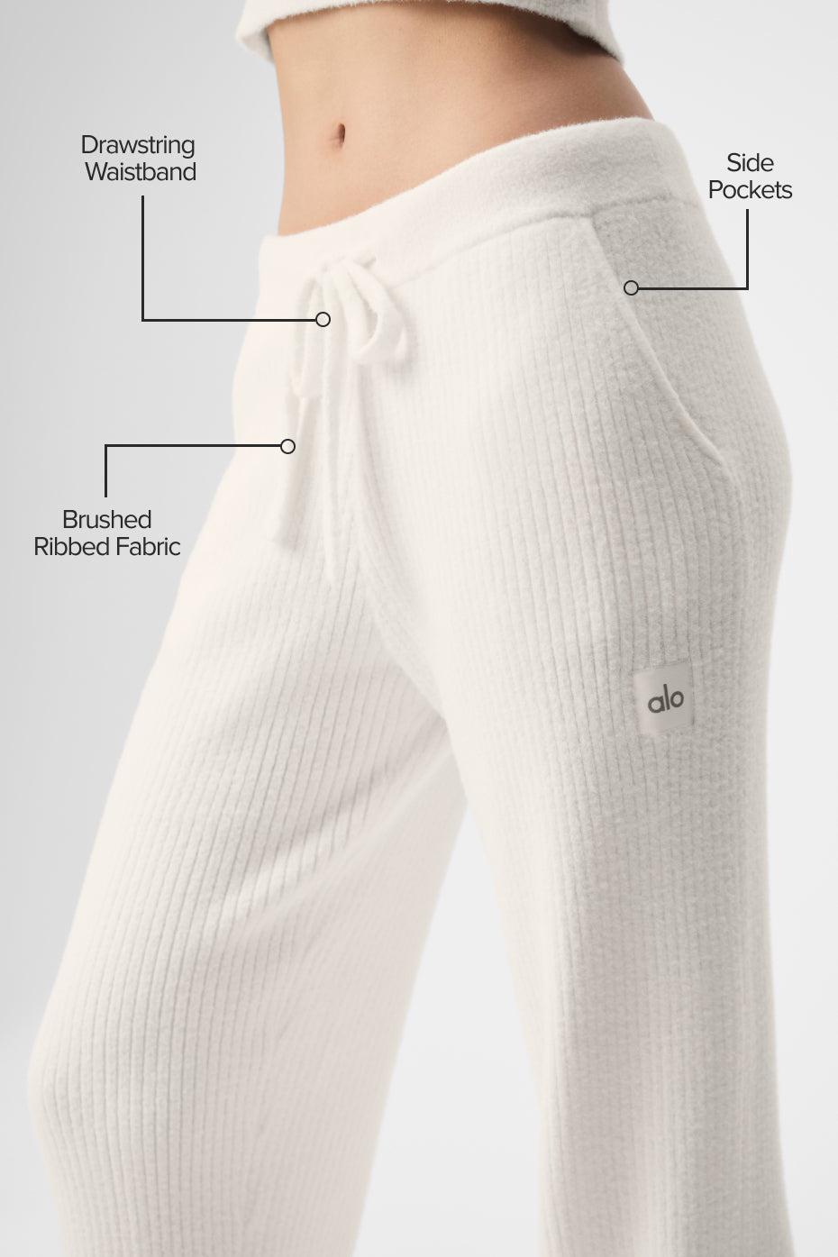 Alo Yoga Snuggle Up Sweater High-Waist Wide Leg Pant - Ivory - imagen 2