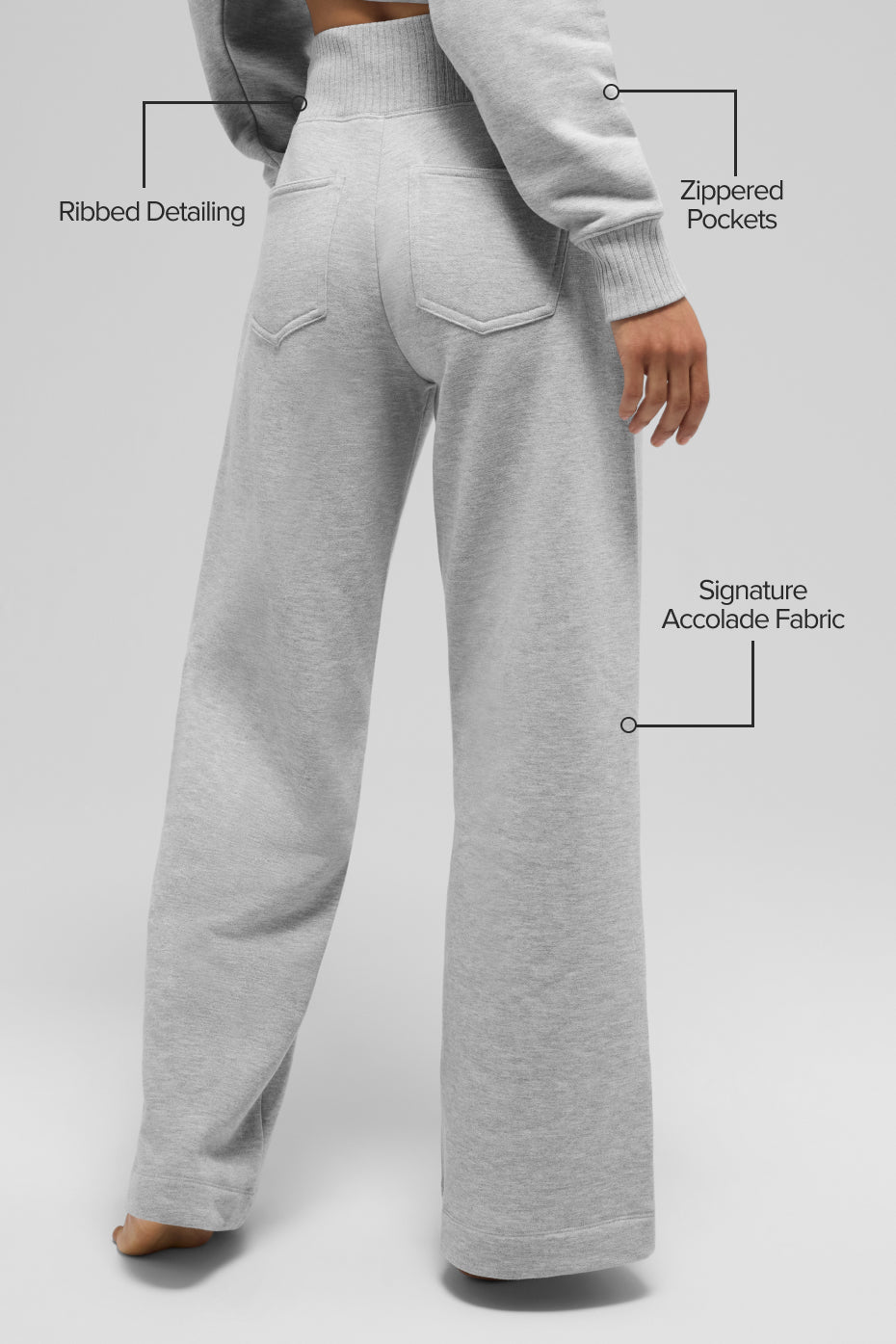 Alo Yoga Serenity Wide Leg Sweatpant - Athletic Heather Grey - imagen 2