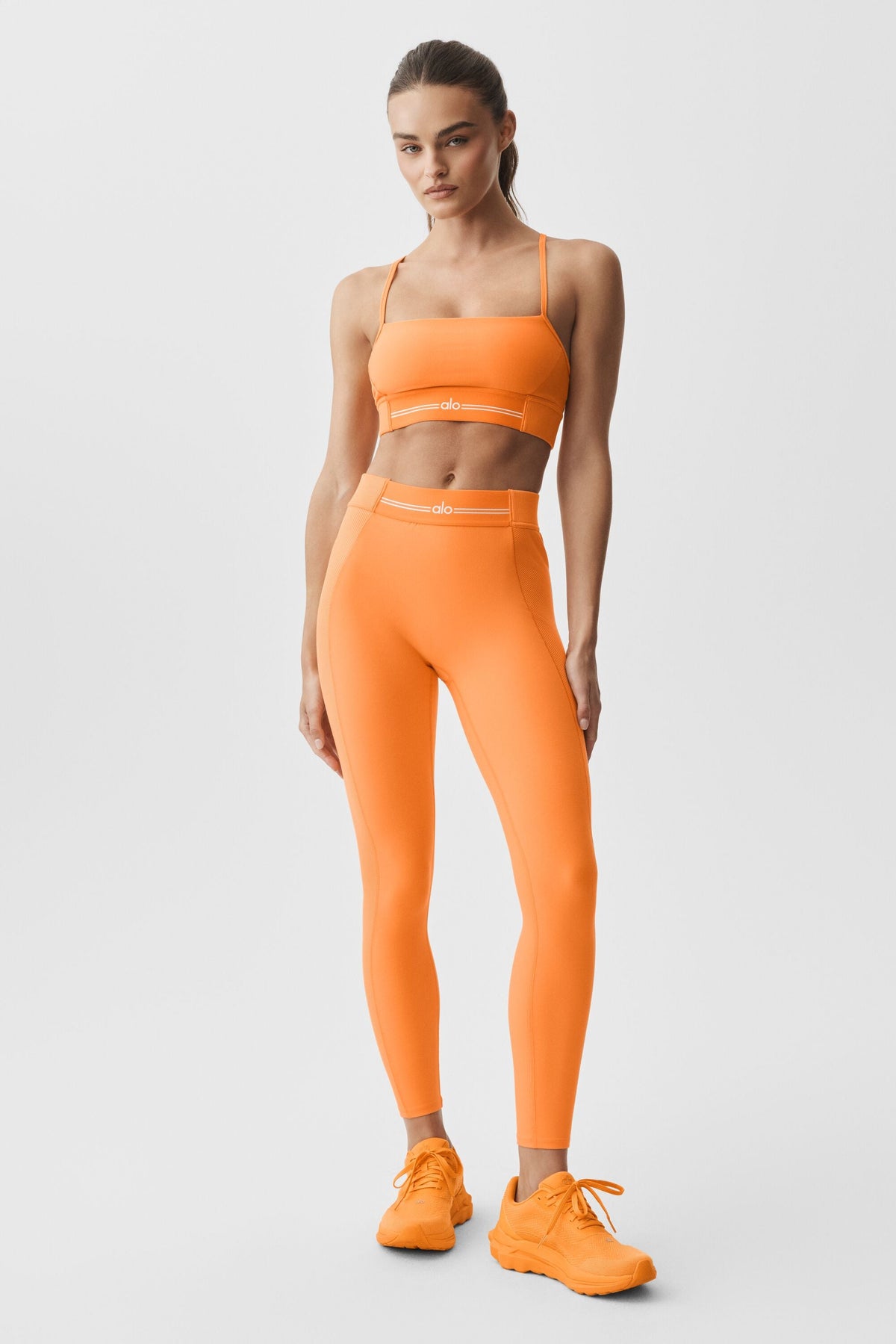 Alo Yoga Alosoft High-Waist 7/8 Relay Legging - Satsuma Breeze/White - imagen 6
