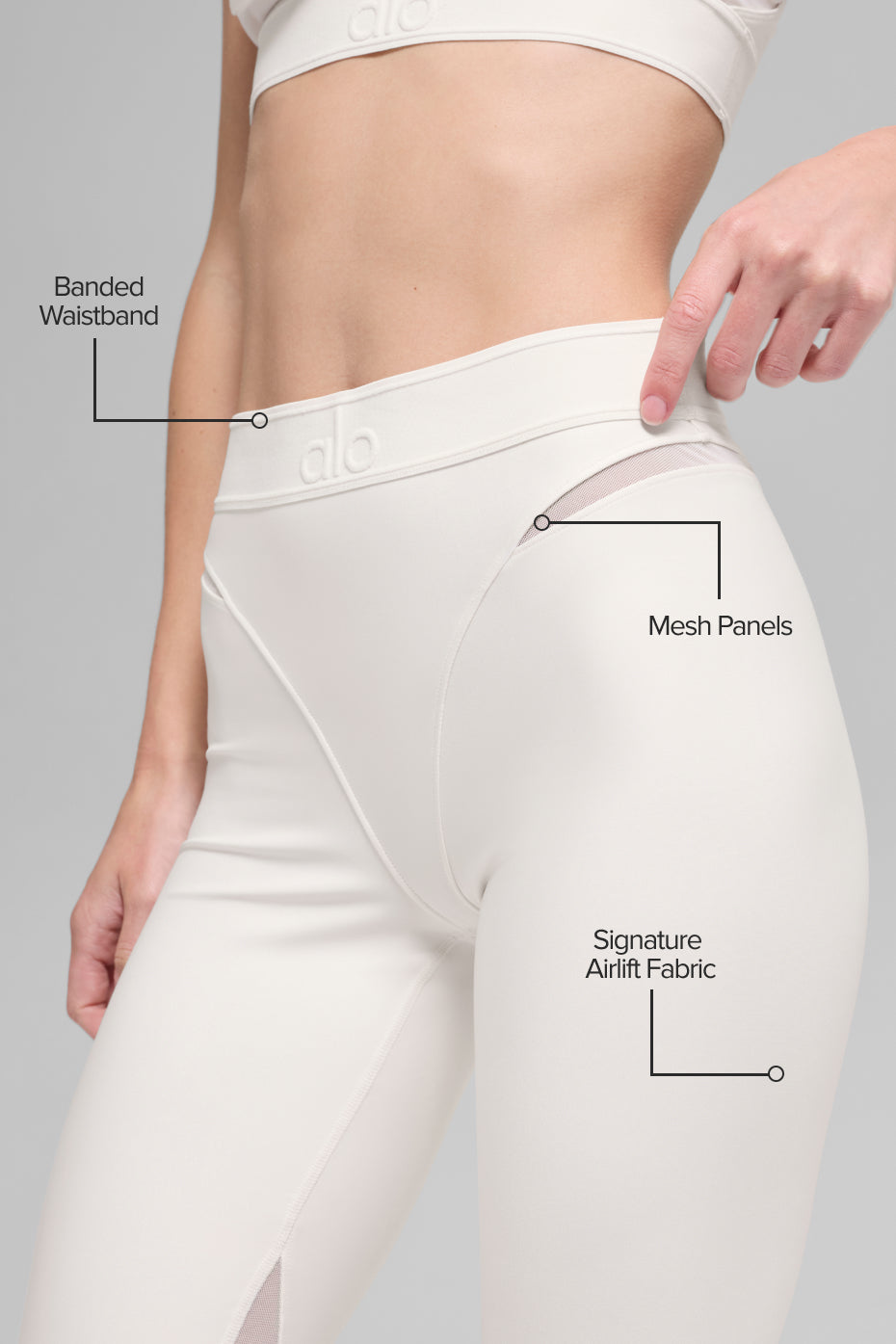 Alo Yoga Airlift High-Waist 7/8 Rebel Legging - Ivory - imagen 2