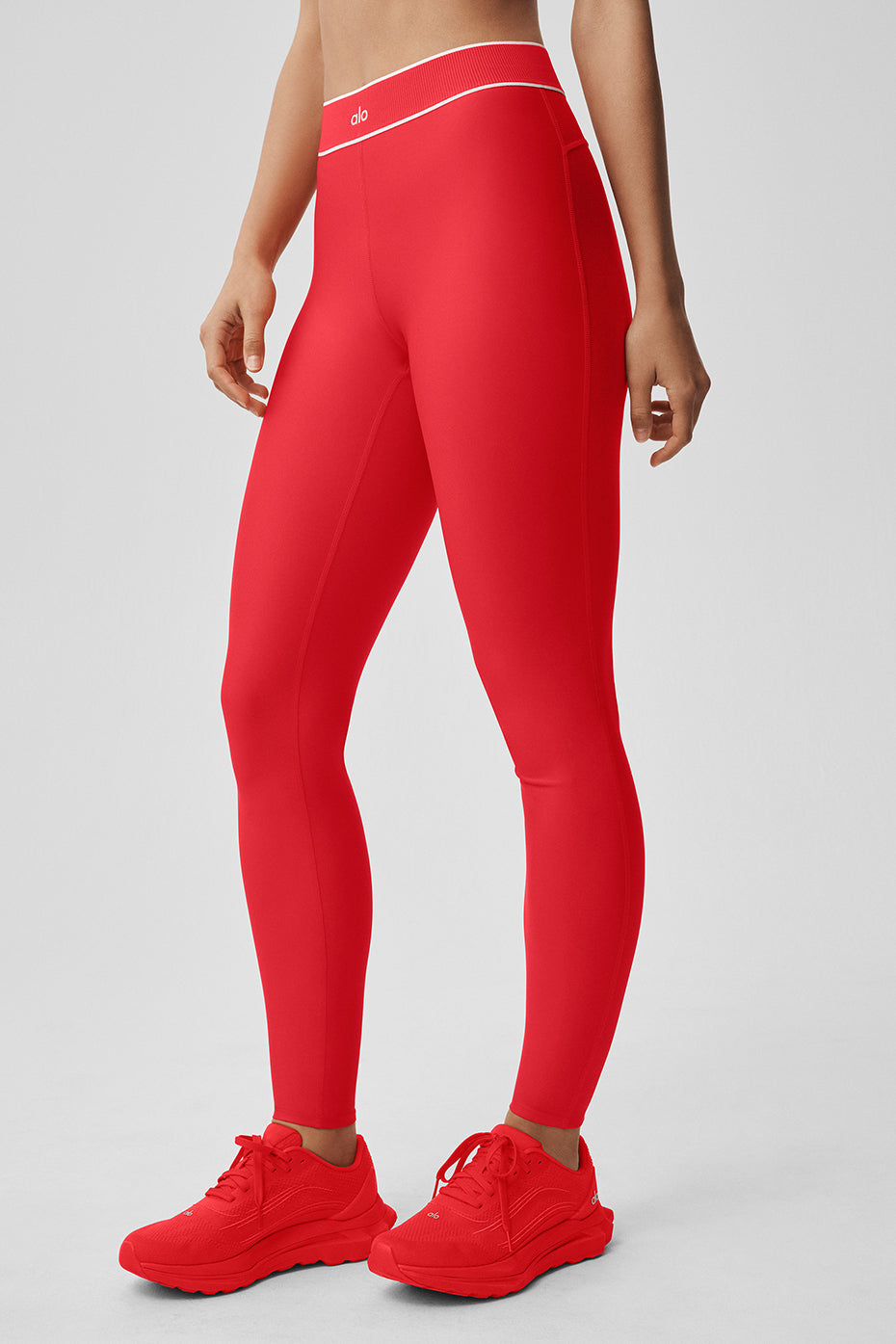Alo Yoga Airlift High-Waist Alignment Legging - Bright Red/White - imagen 3