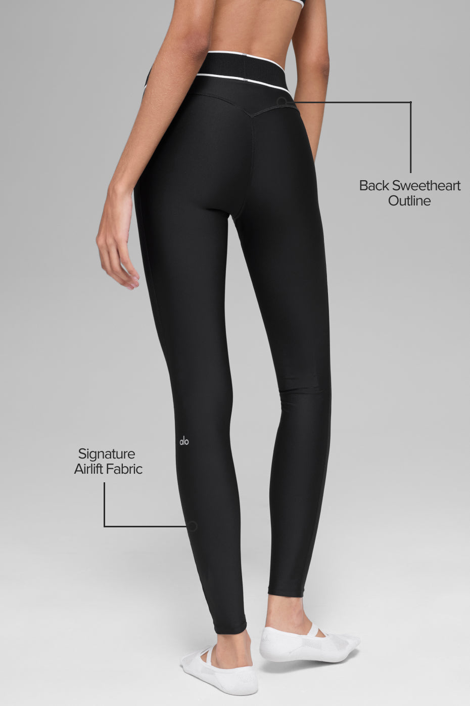 Alo Yoga Airlift High-Waist Alignment Legging - Black/White - imagen 2