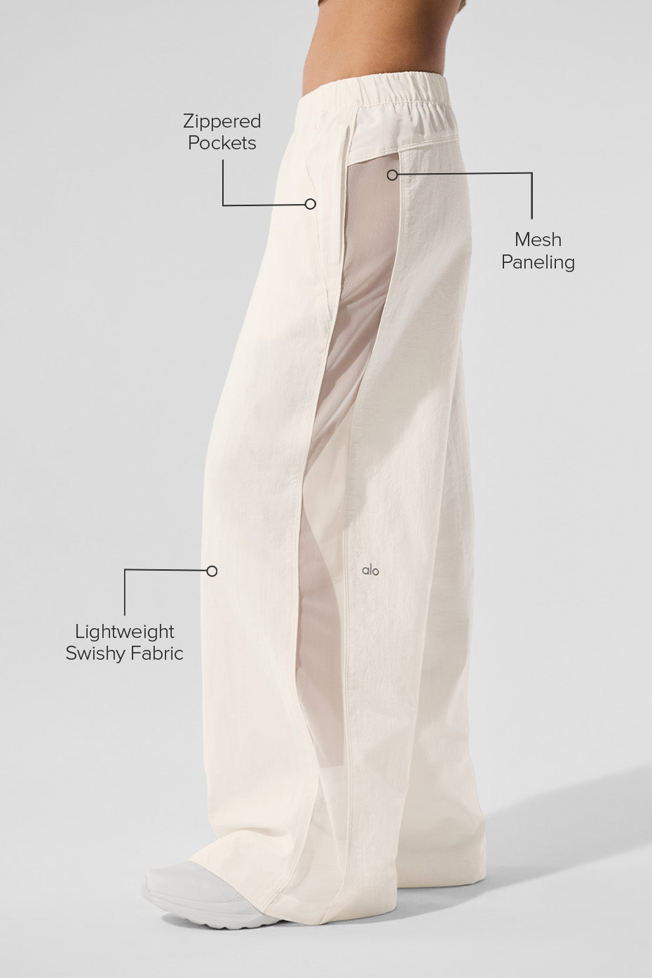 Alo Yoga High-Waist Origin Wide Leg Track Pant - Ivory - imagen 2