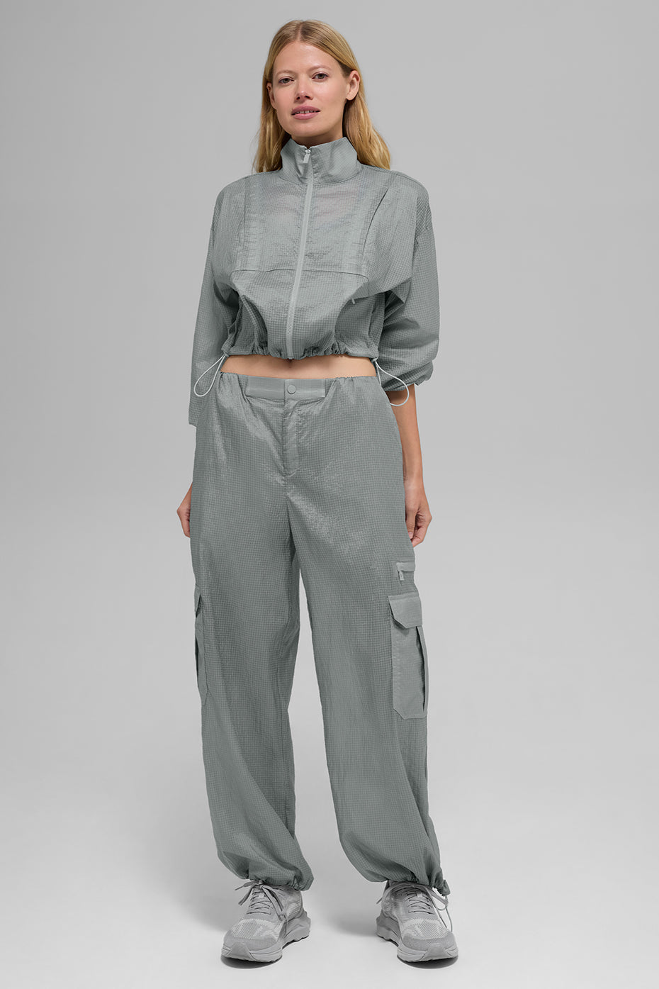 Alo Yoga Sheer Game Time Wide Leg Jogger - Lunar Grey - imagen 5