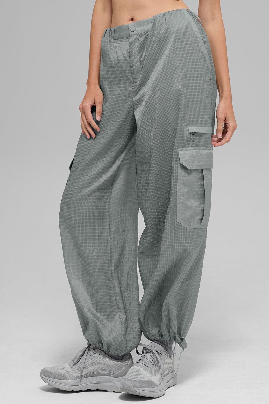 Alo Yoga Sheer Game Time Wide Leg Jogger - Lunar Grey - imagen 4