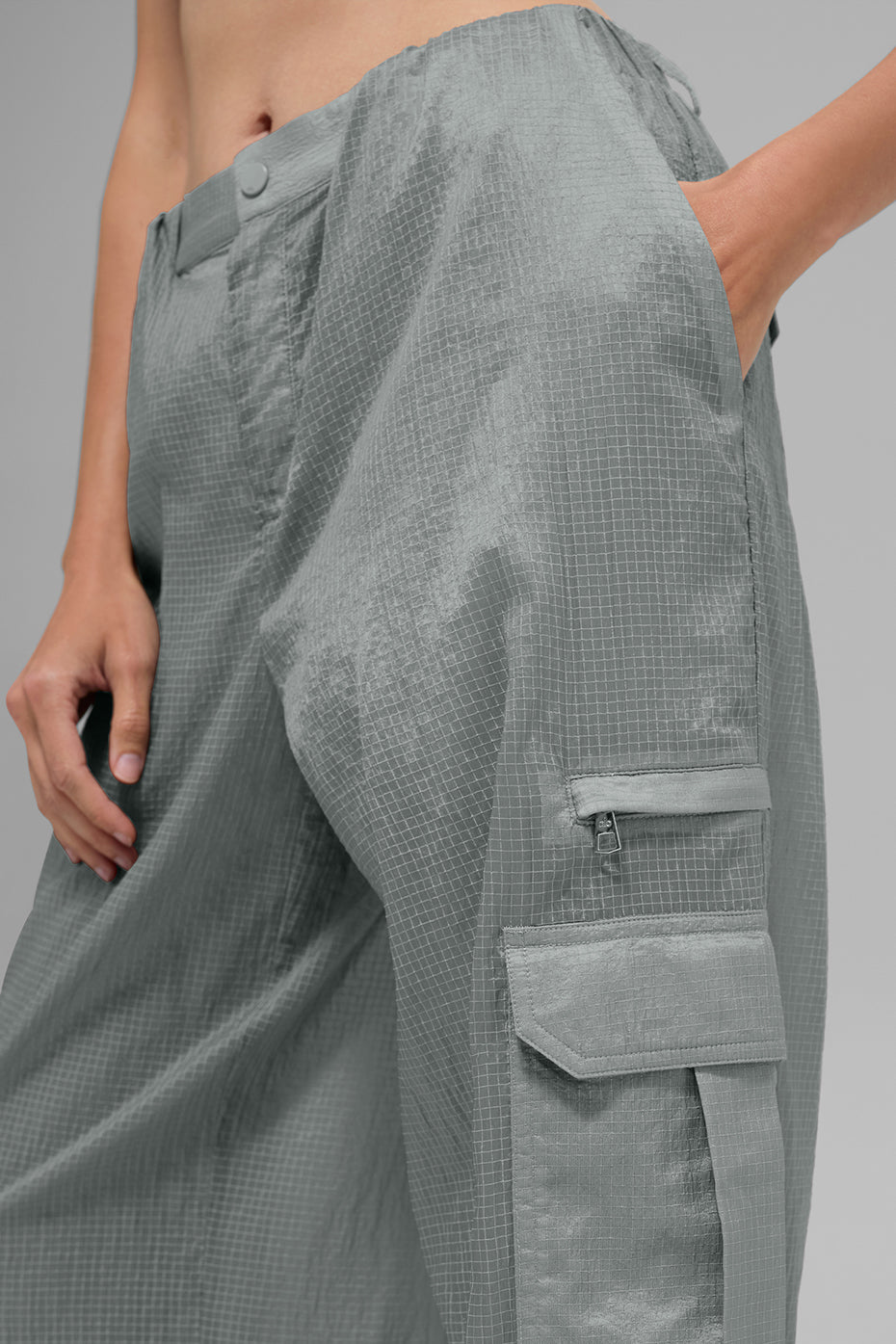 Alo Yoga Sheer Game Time Wide Leg Jogger - Lunar Grey - imagen 2