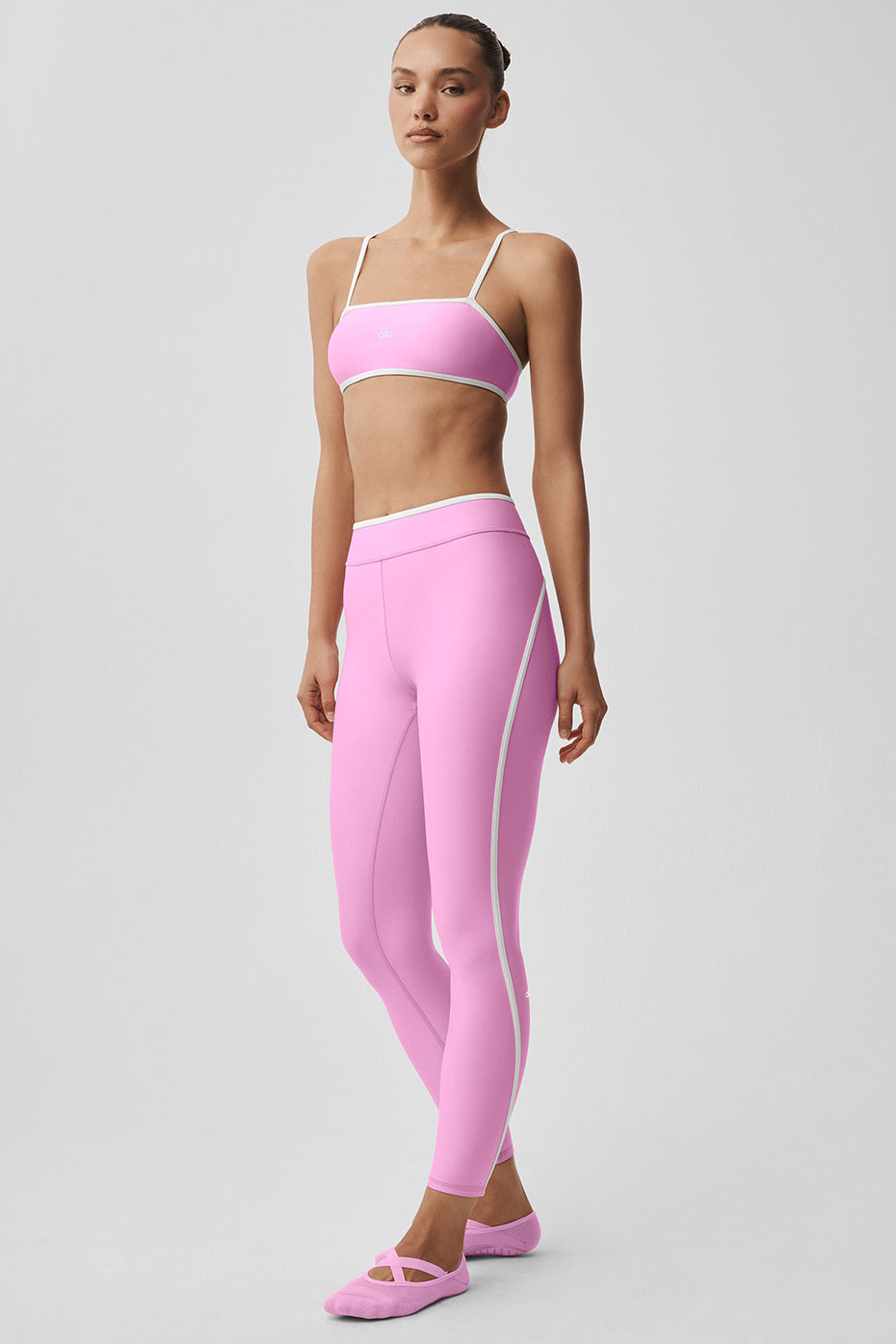 Alo Yoga Airlift High Waist Charger 7/8 Legging - Candy Heart Pink/White - imagen 5