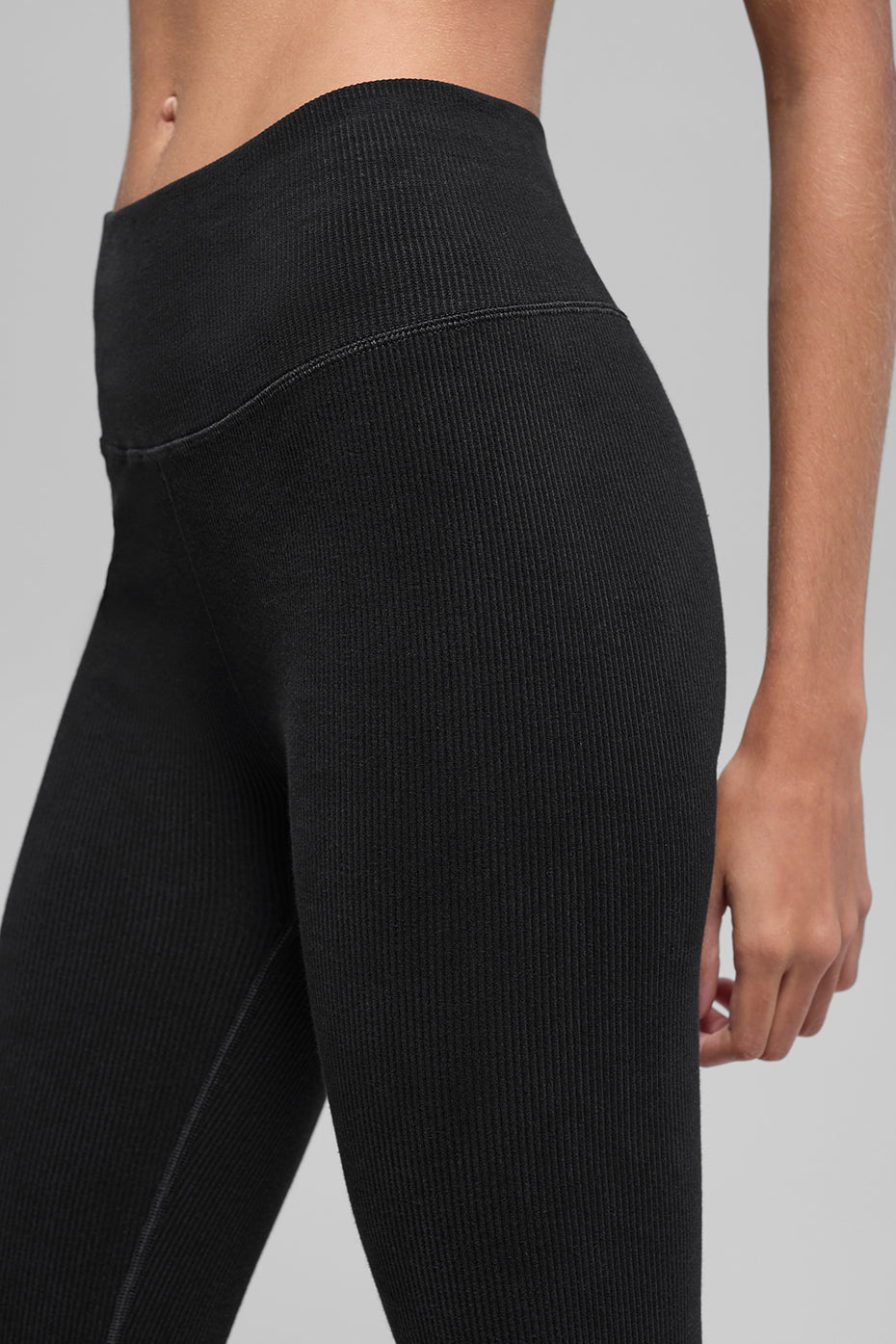 Alo Yoga Seamless High-Waist Two Tone Rib Legging - Black - imagen 3