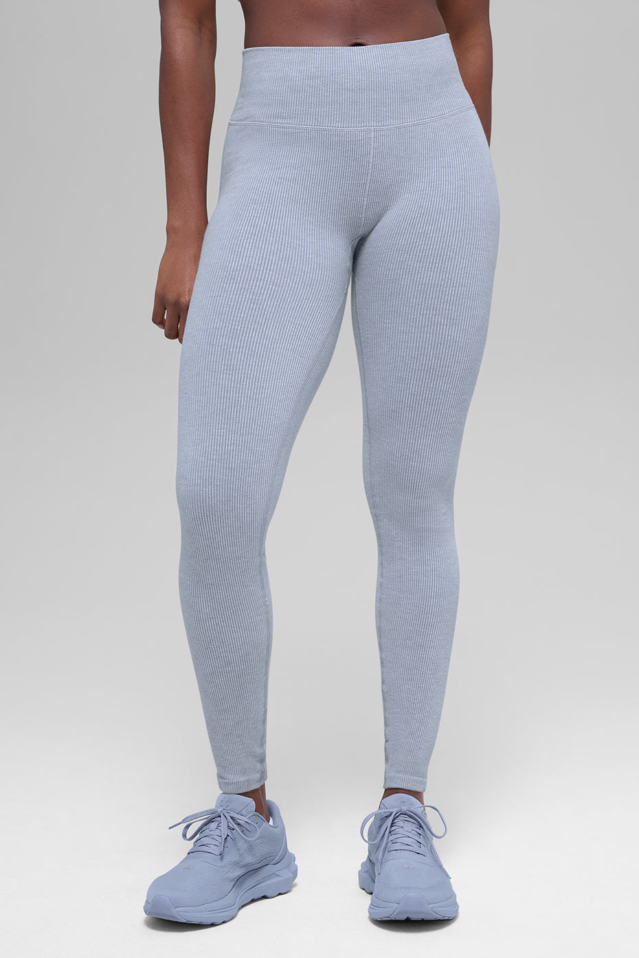 Alo Yoga Seamless High-Waist Two Tone Rib Legging - Winter Frost Heather - imagen 1