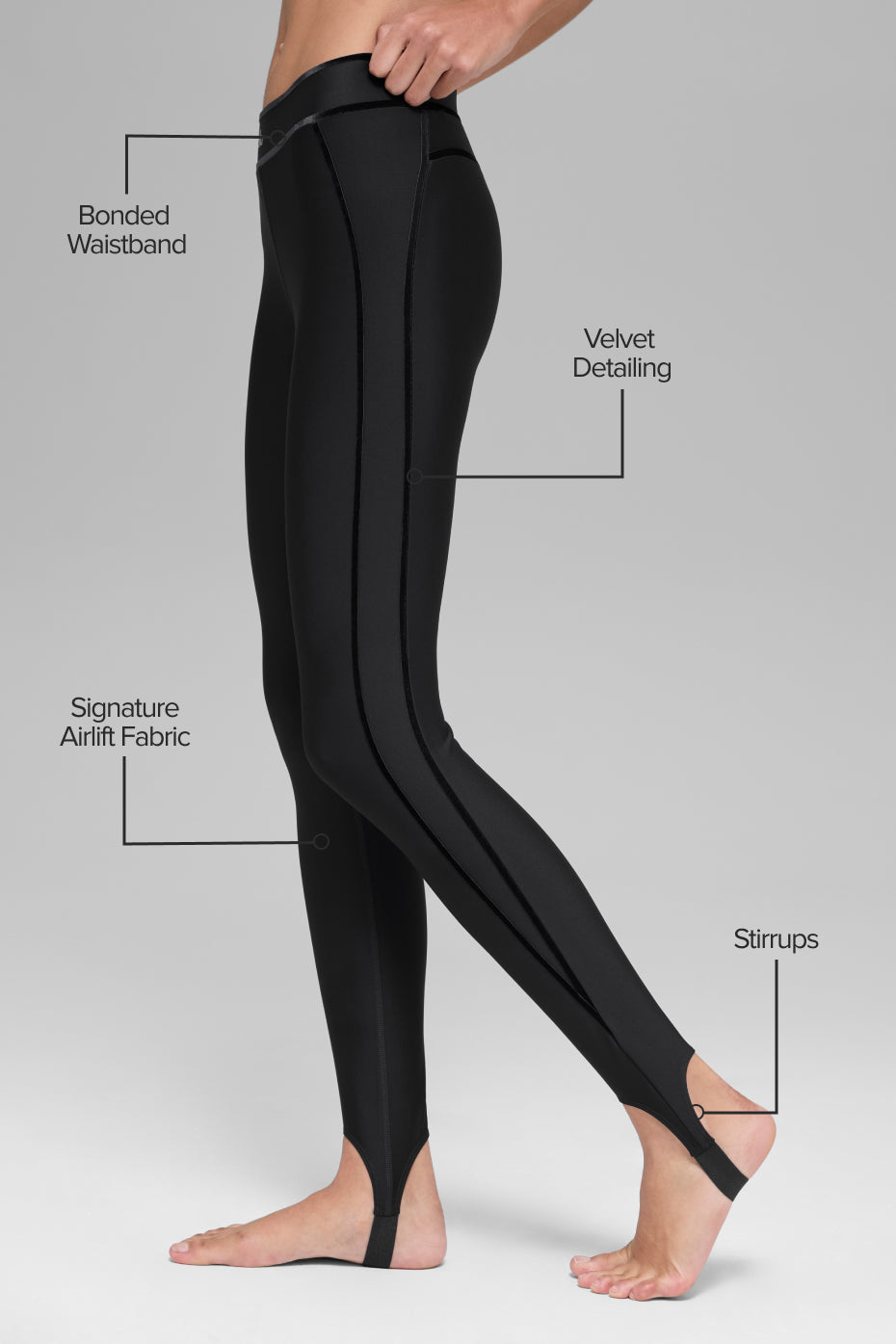 Alo Yoga Airlift High-Waist Love Language Stirrup Legging - Black - imagen 2