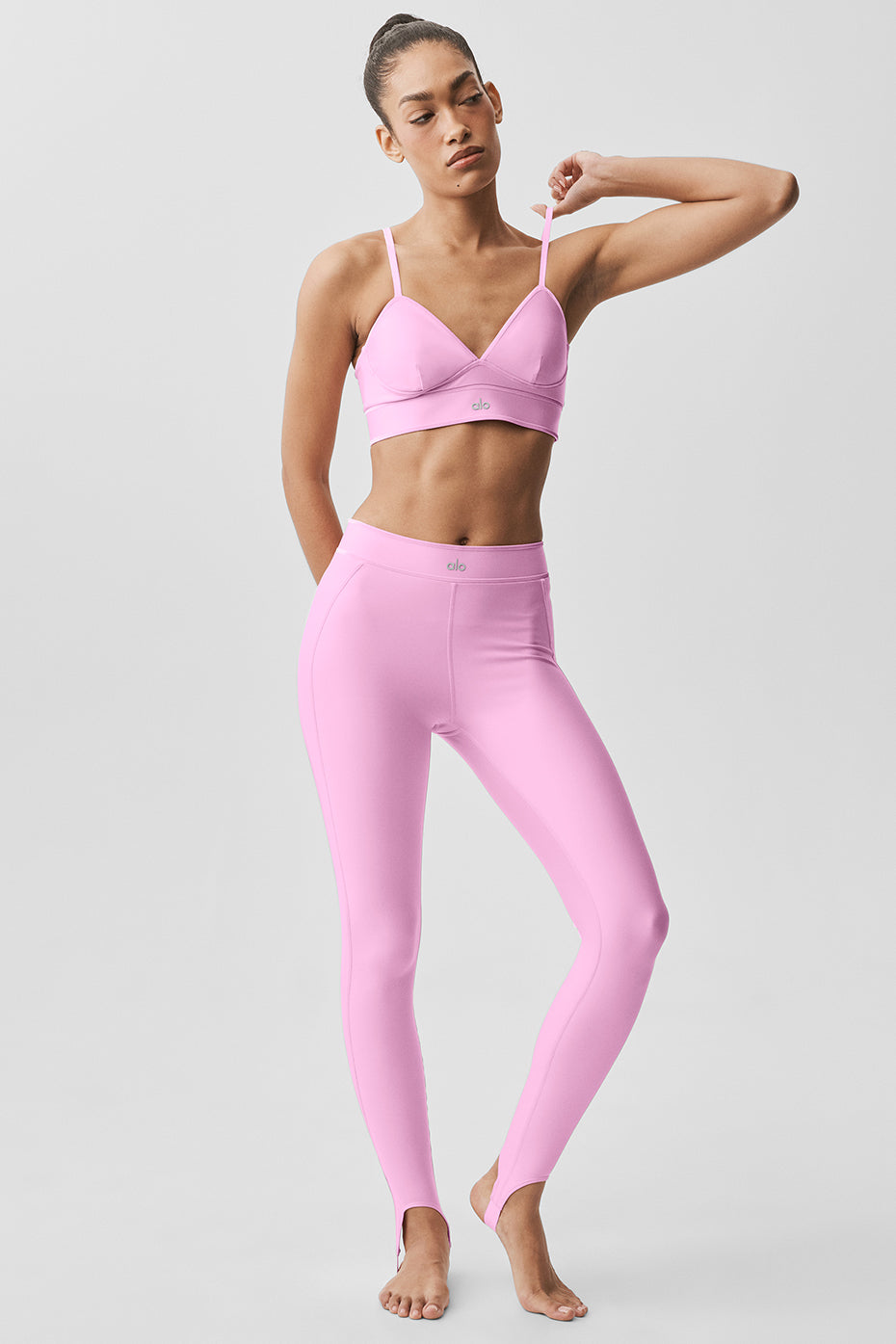 Alo Yoga Airlift High-Waist Love Language Stirrup Legging - Candy Heart Pink - imagen 1