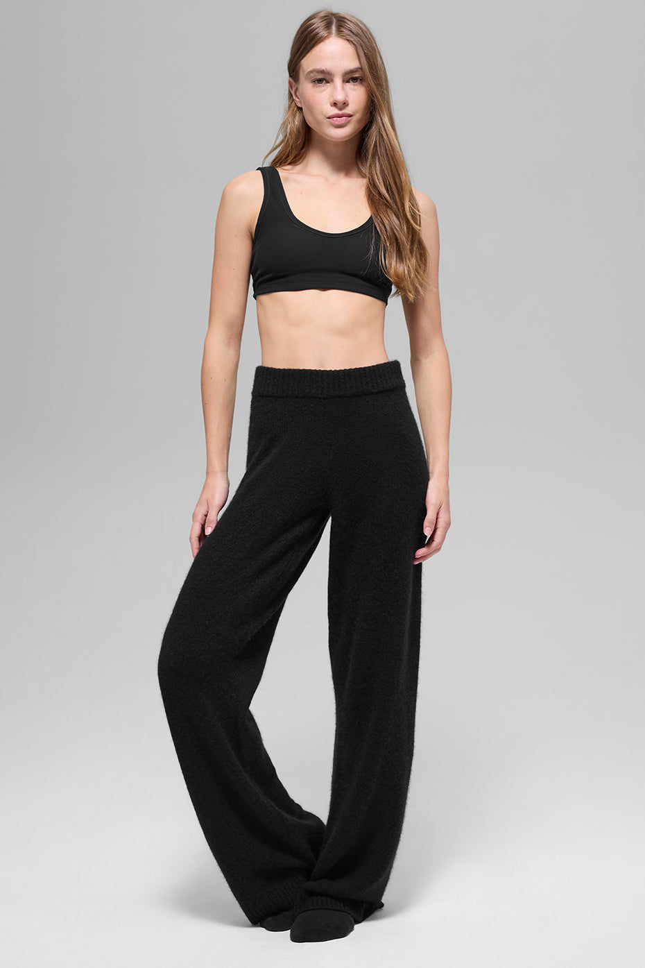 Alo Yoga Wool Cashmere High-Waist New Class Wide Leg Pant - Black - imagen 5