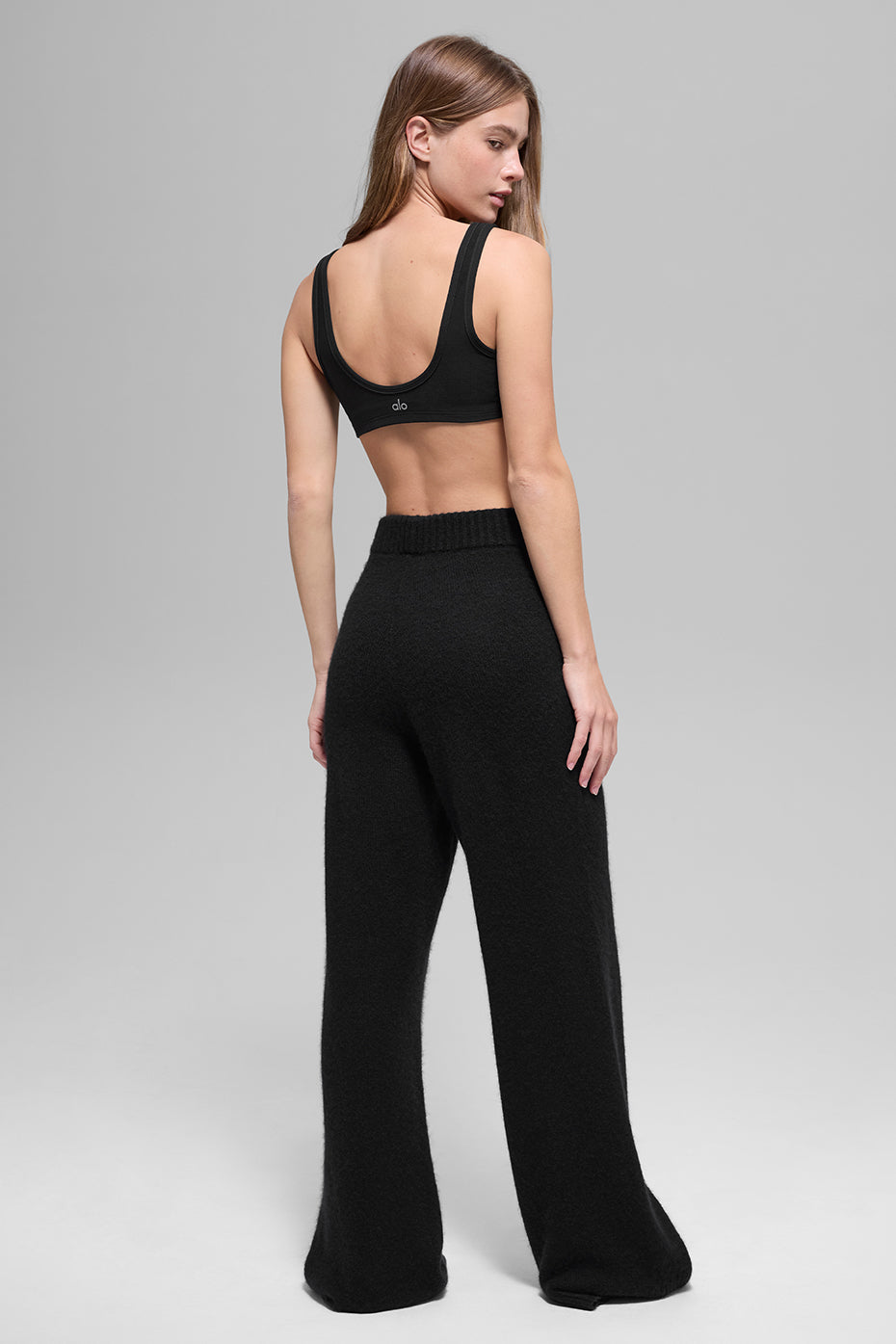 Alo Yoga Wool Cashmere High-Waist New Class Wide Leg Pant - Black - imagen 3