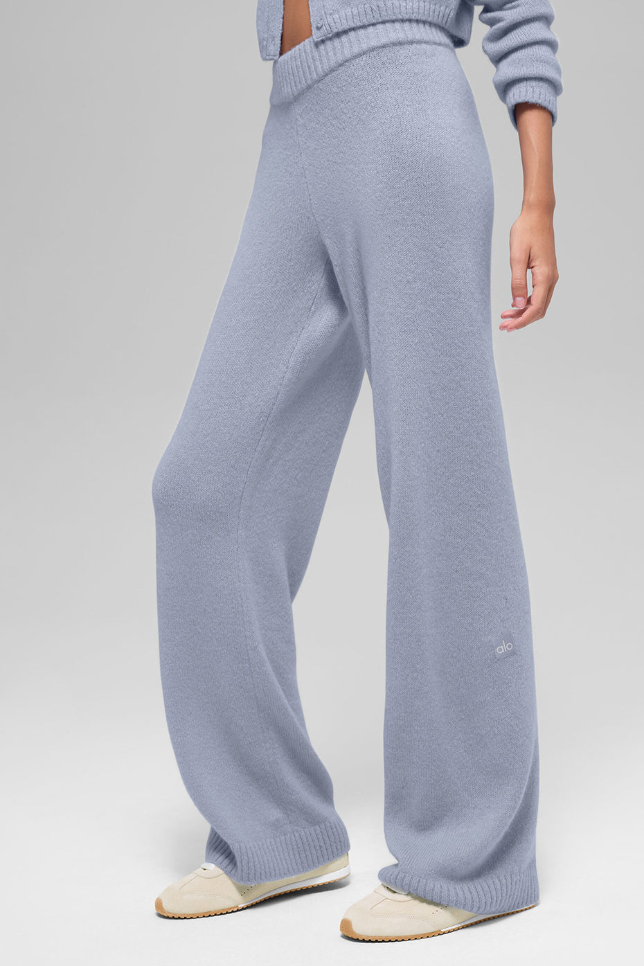 Alo Yoga Wool Cashmere High-Waist New Class Wide Leg Pant - Winter Frost - imagen 4