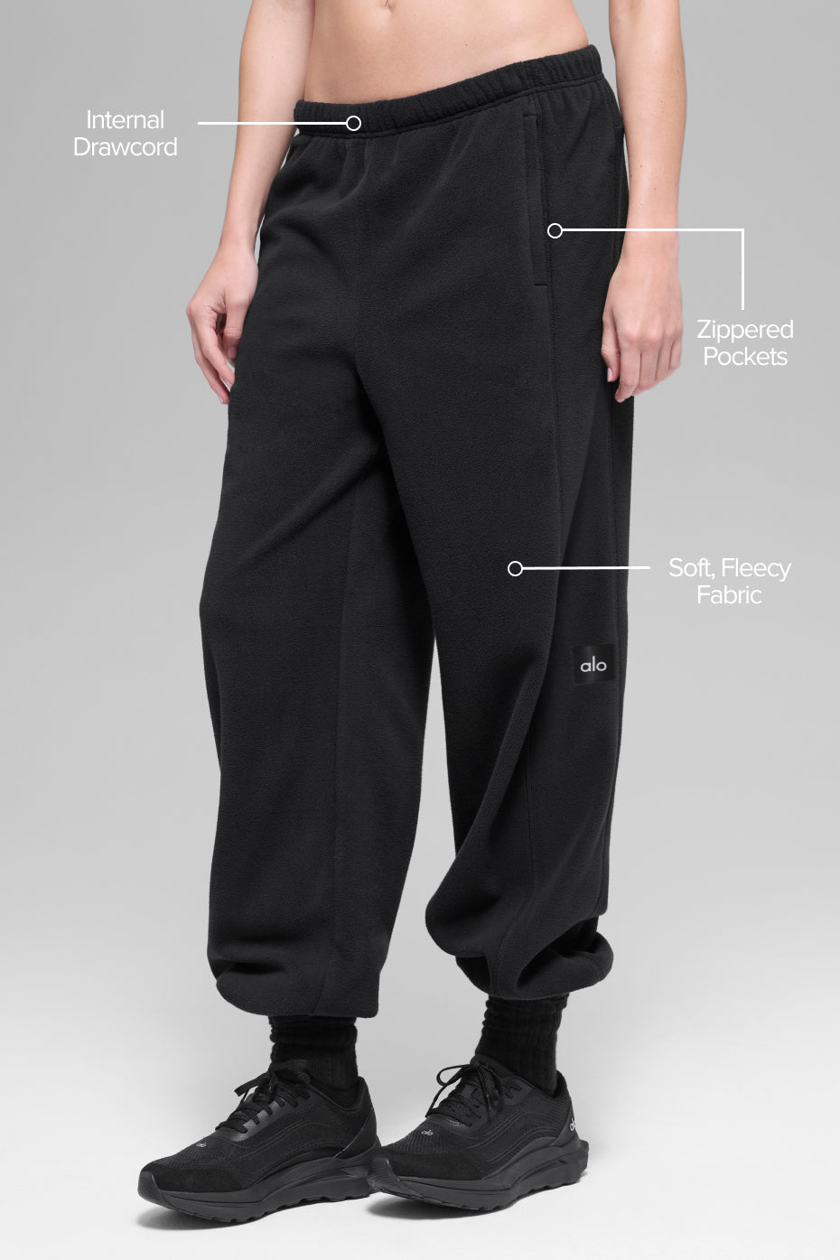 Alo Yoga Polar Fleece High-Waist Retreat Jogger - Black - imagen 2