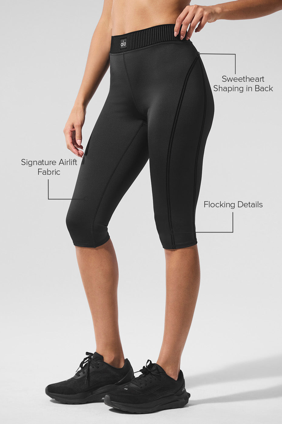 Alo Yoga Airlift High-Waist Line Up Capri - Black - imagen 2