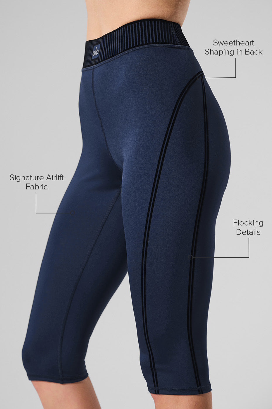 Alo Yoga Airlift High-Waist Line Up Capri - Navy - imagen 2