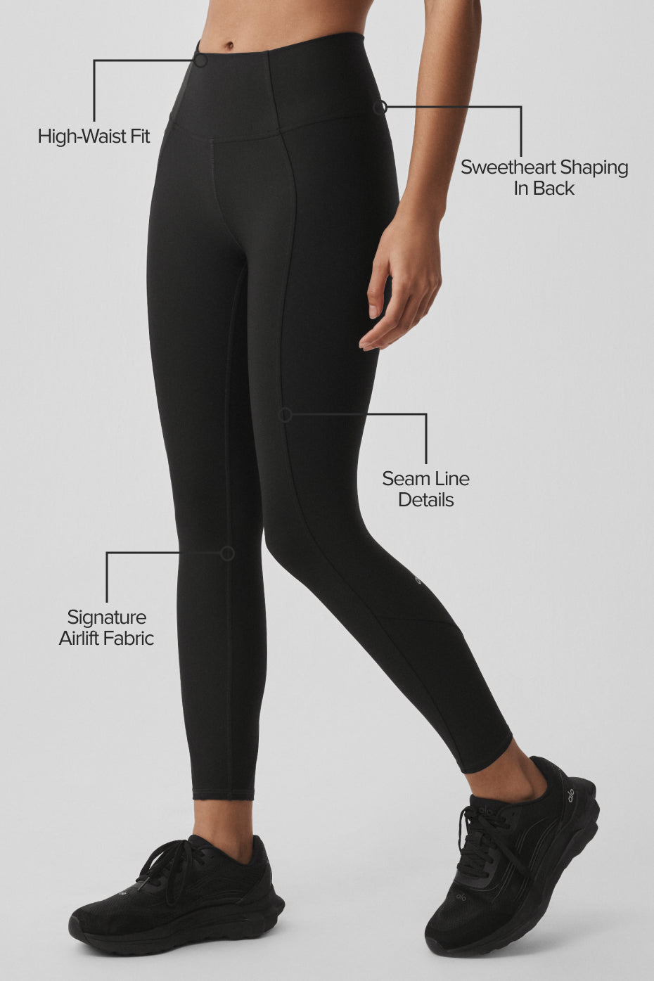 Alo Yoga Airlift High-Waist 7/8 Fine Line Legging - Black - imagen 2