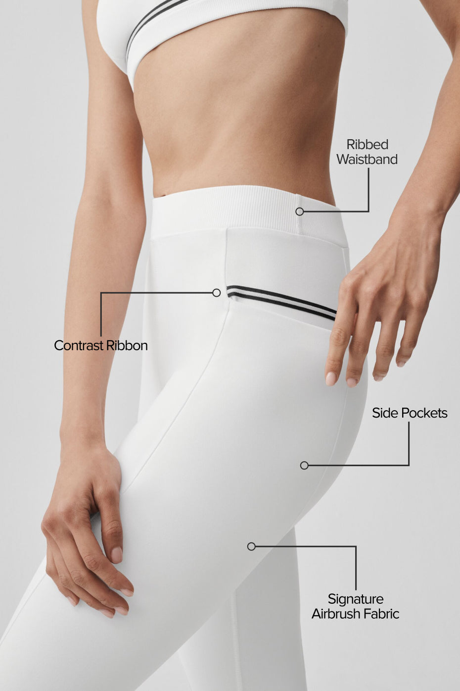 Alo Yoga Airbrush High-Waist Fast Track Legging - White/Black - imagen 2