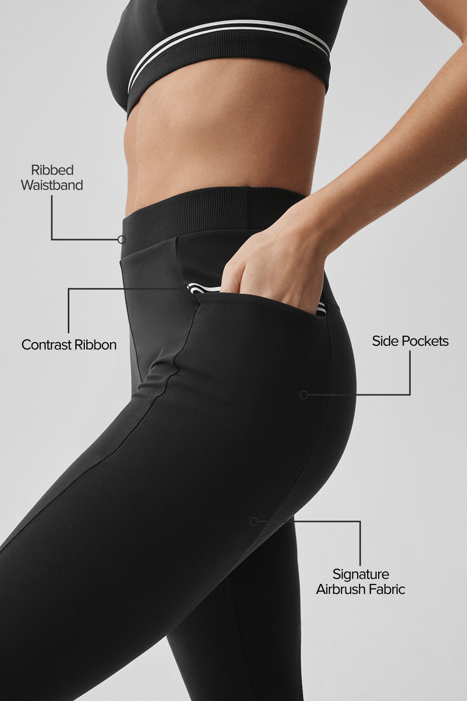 Alo Yoga Airbrush High-Waist Fast Track Legging - Black/White - imagen 2