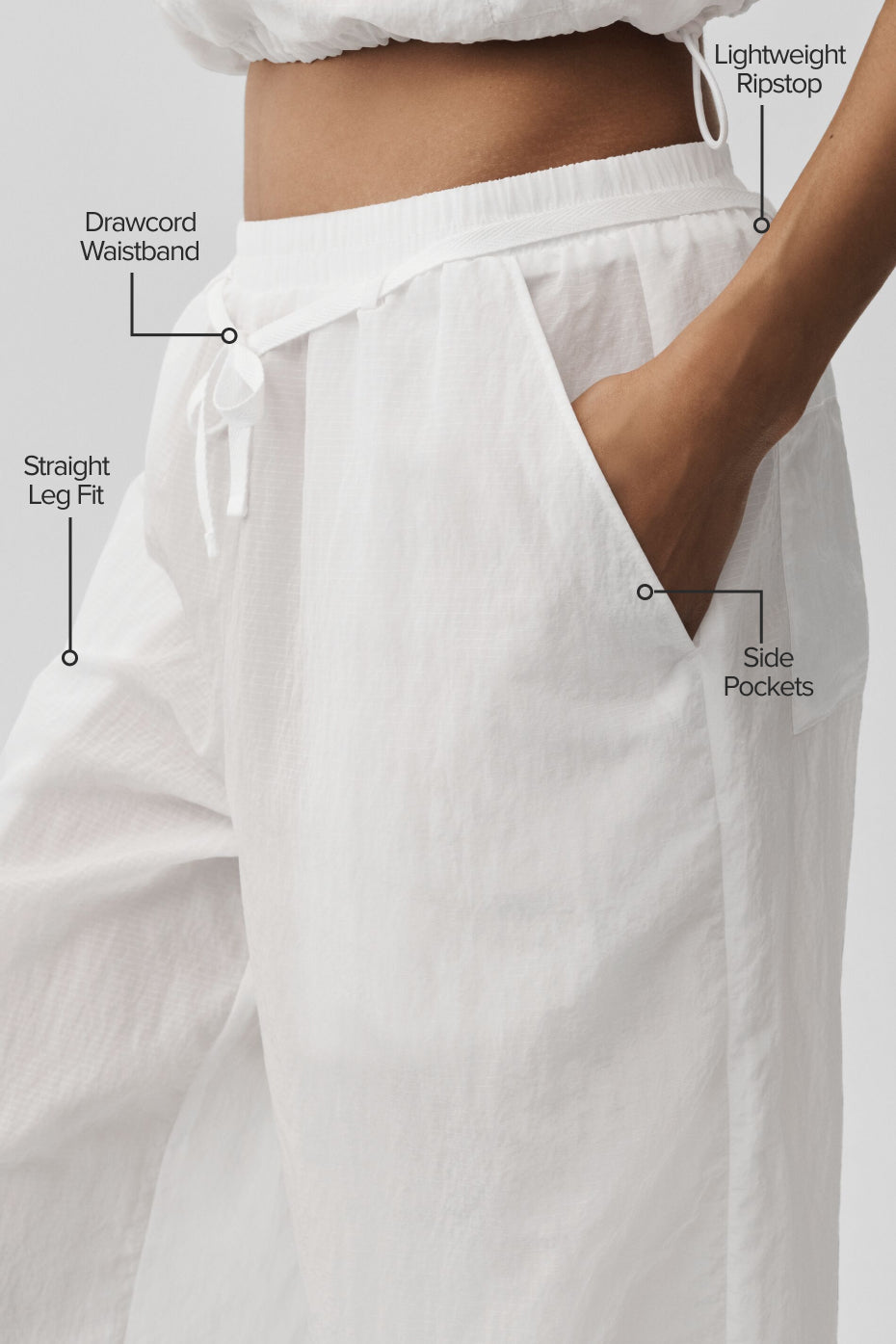 Alo Yoga Ripstop Electric Straight Leg Pant - White - imagen 2