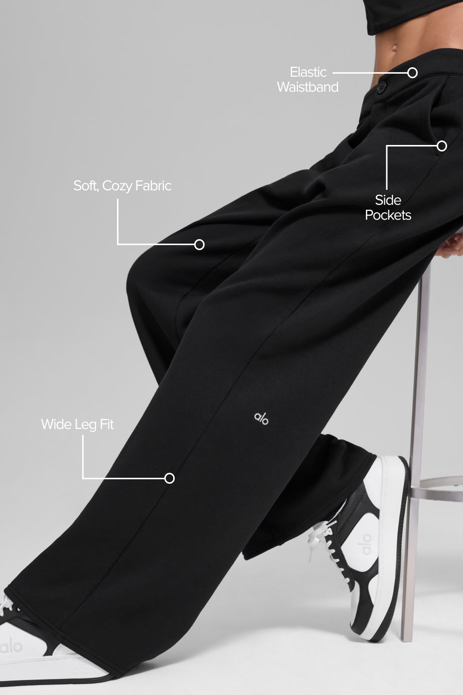 Alo Yoga High-Waist Sweatpant Trouser - Black - imagen 2