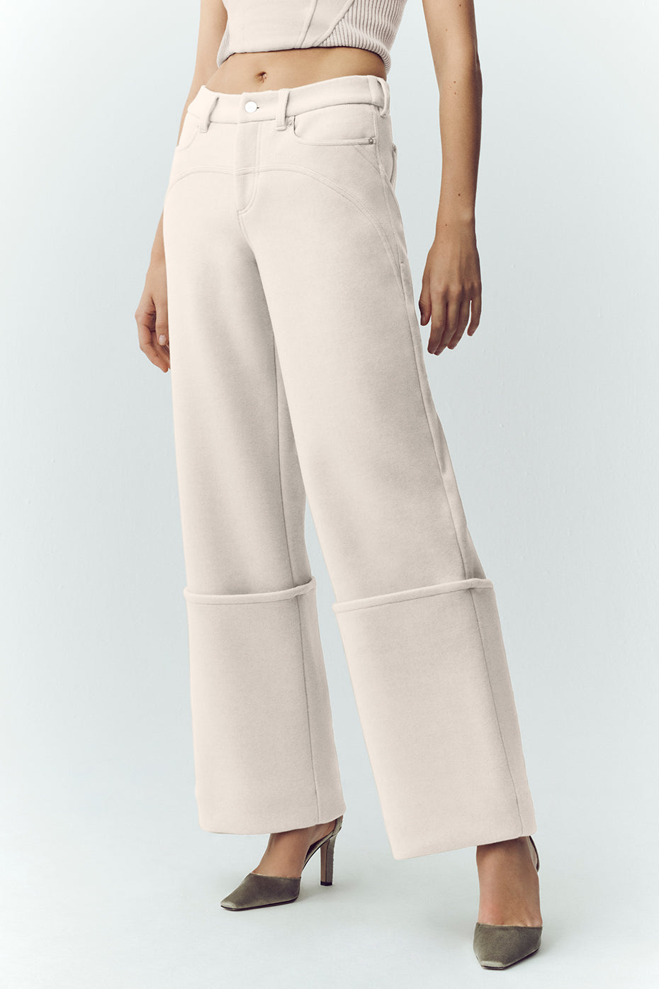 Alo Yoga Wool Blend Nightcap Wide Leg Pant - Cafe Au Lait - imagen 1
