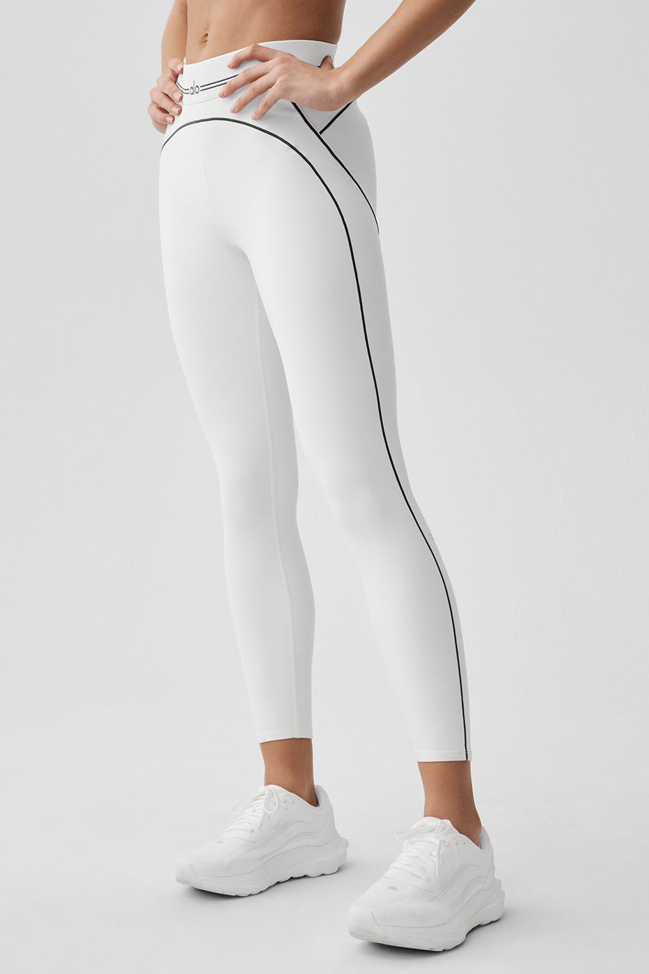 Alo Yoga Airbrush High-Waist 7/8 Heart Throb Legging - White/Black - imagen 1