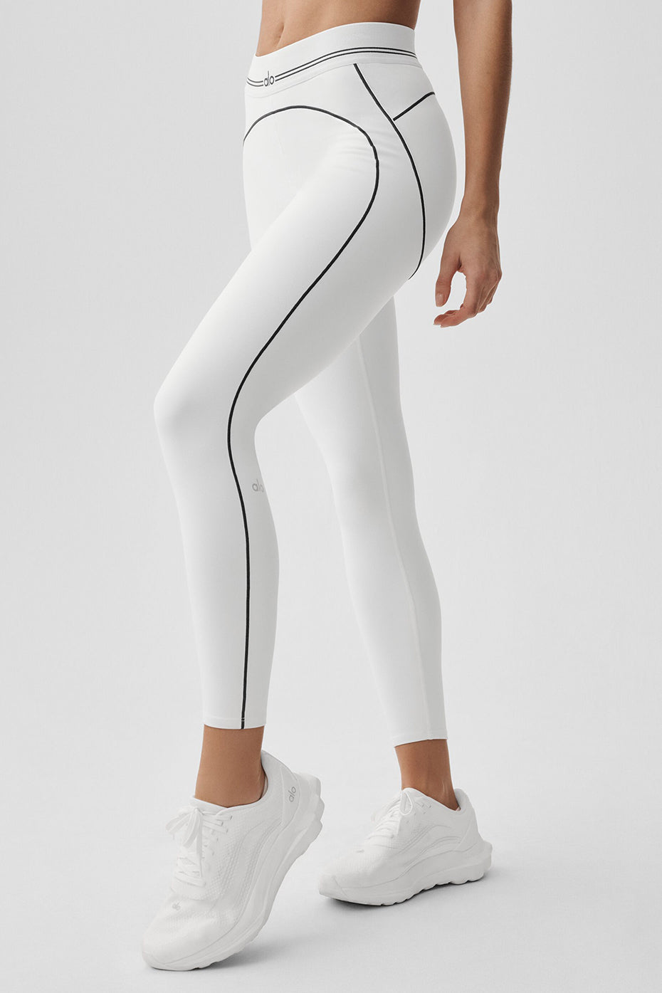 Alo Yoga Airbrush High-Waist 7/8 Heart Throb Legging - White/Black - imagen 4