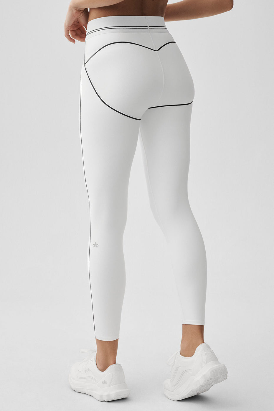 Alo Yoga Airbrush High-Waist 7/8 Heart Throb Legging - White/Black - imagen 3
