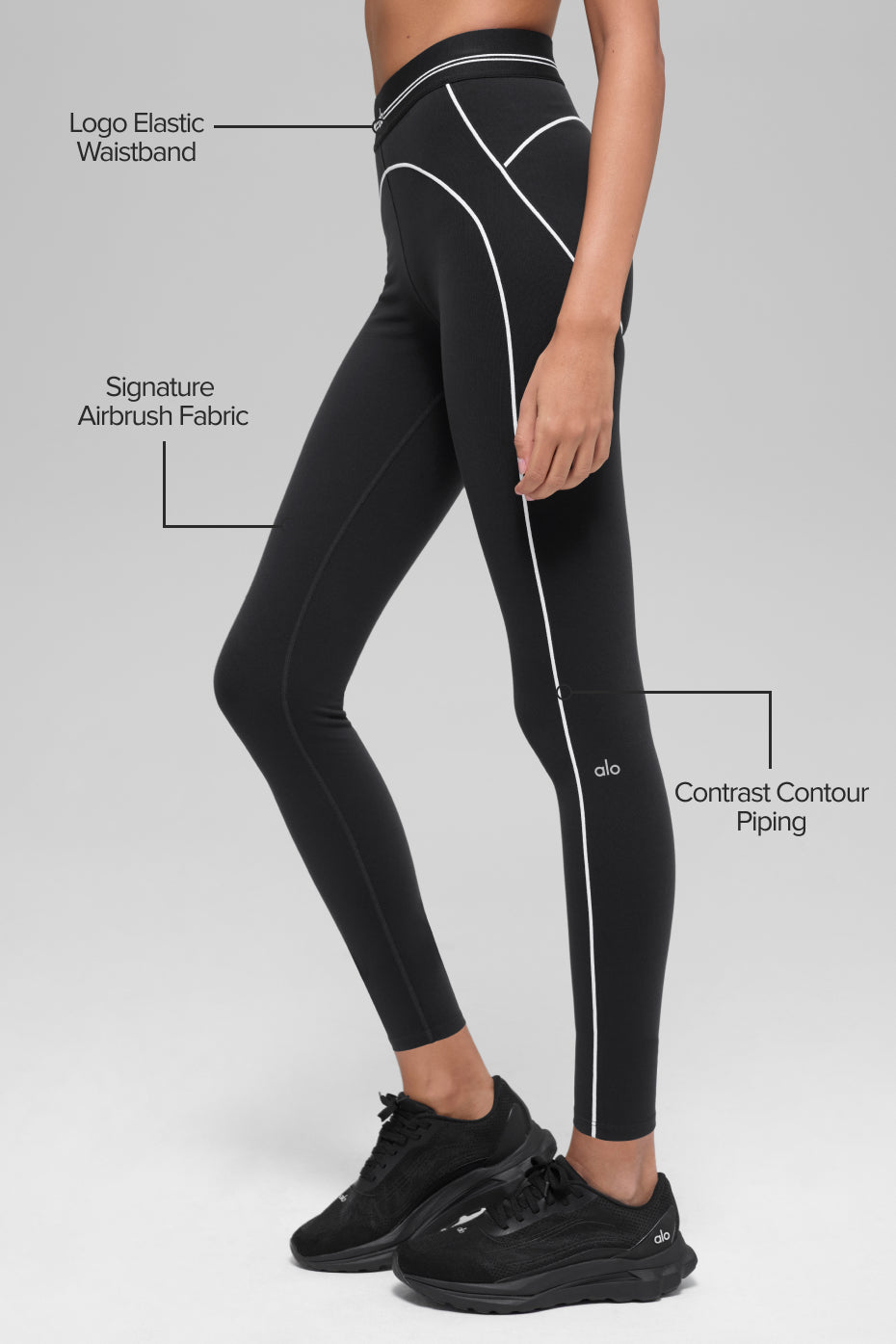 Alo Yoga Airbrush High-Waist 7/8 Heart Throb Legging - Black/White - imagen 2