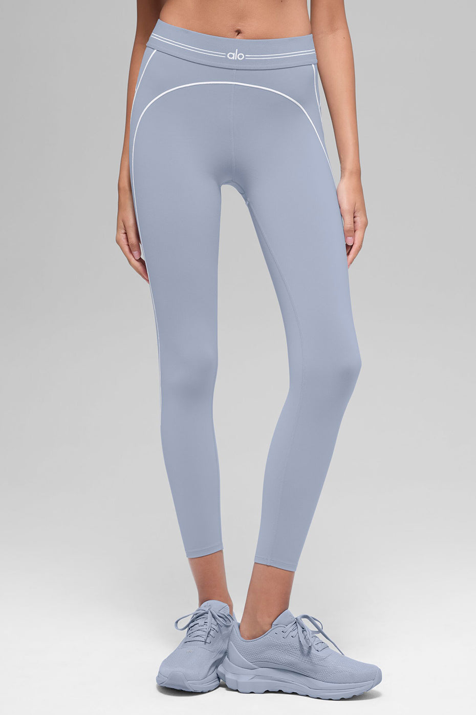 Alo Yoga Airbrush High-Waist 7/8 Heart Throb Legging - Winter Frost/White - imagen 3