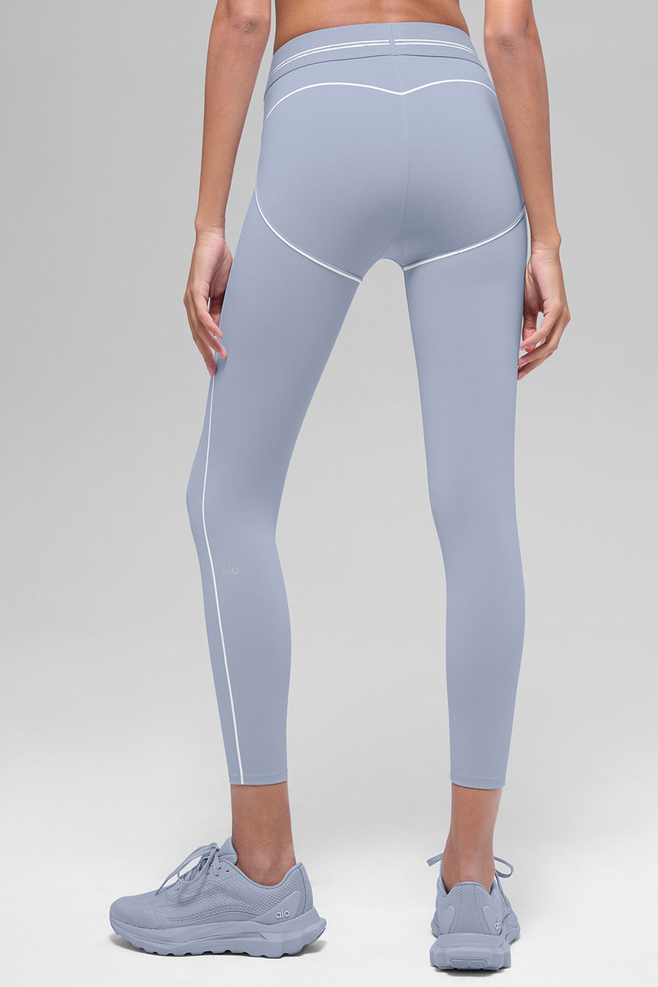 Alo Yoga Airbrush High-Waist 7/8 Heart Throb Legging - Winter Frost/White - imagen 2