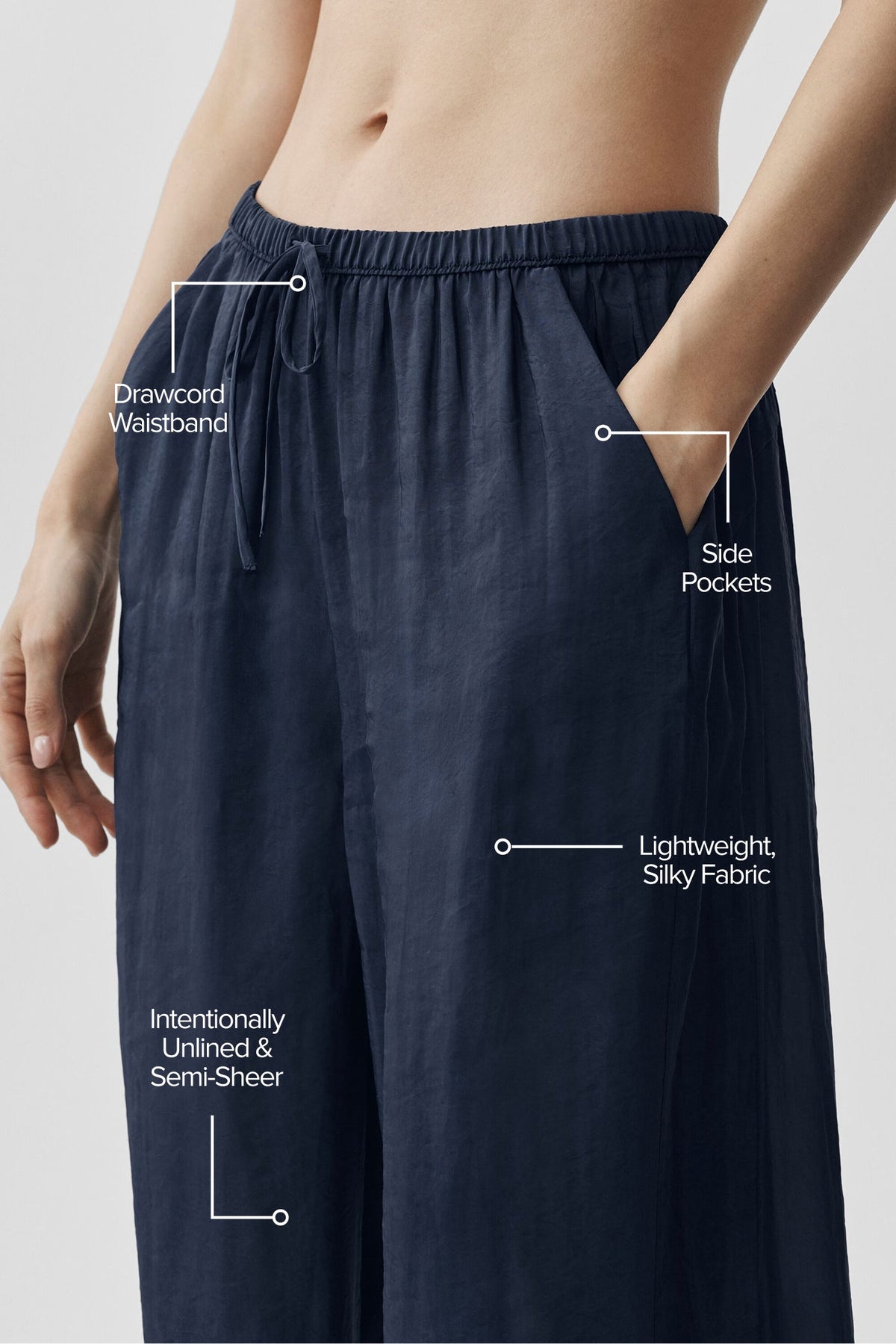 Alo Yoga Semi-Sheer Golden Hour High-Waist Straight Leg Pant - Navy - imagen 2