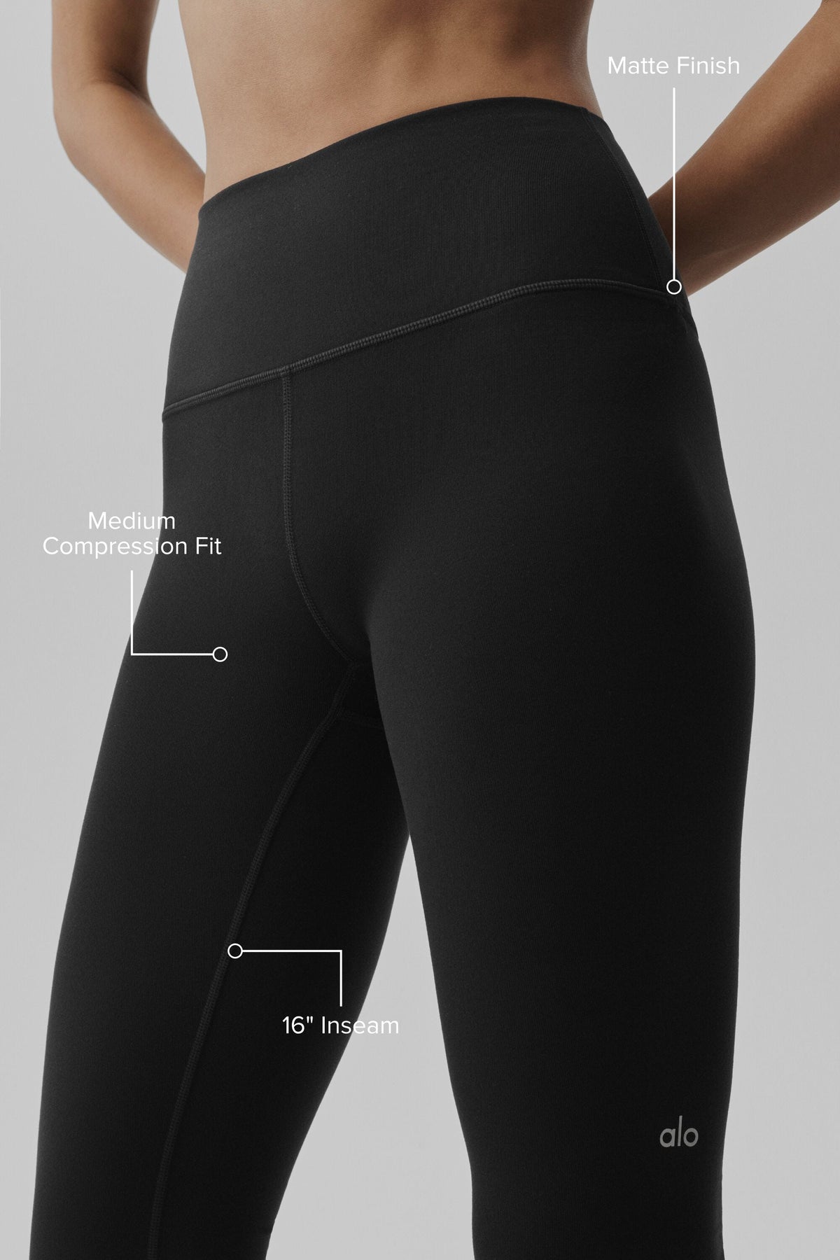 Alo Yoga 16" High-Waist Airbrush Capri - Black - imagen 2