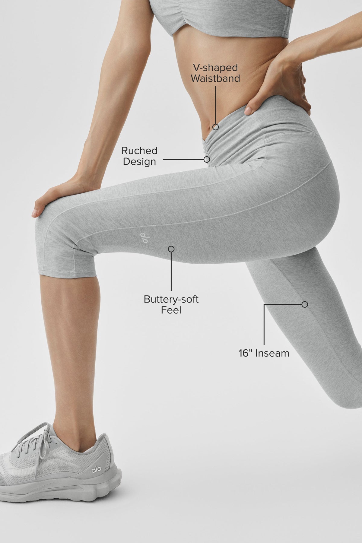 Alo Yoga Alosoft High-Waist Intuition Capri - Vintage Athletic Heather - imagen 2