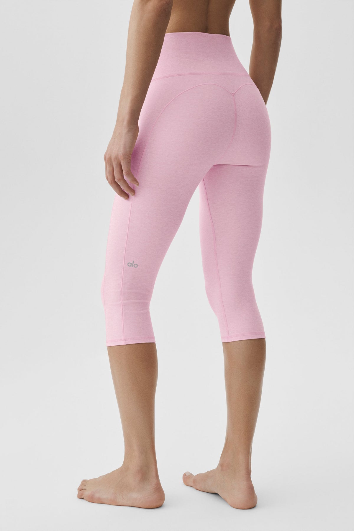 Alo Yoga Alosoft High-Waist Intuition Capri - Pink Marshmallow Heather - imagen 3
