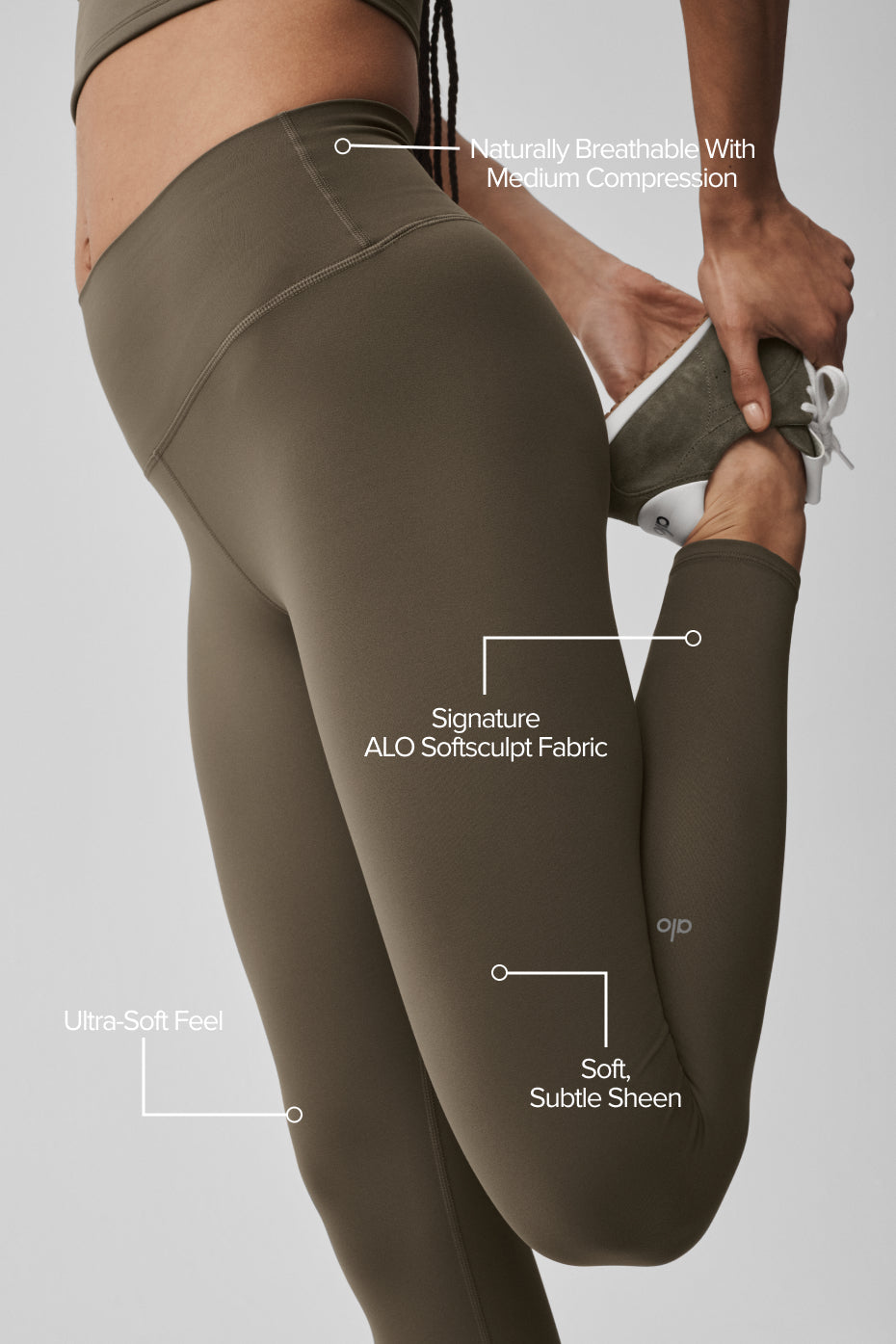 Alo Yoga ALO Softsculpt High-Waist 7/8 Legging - Olive Tree - imagen 2