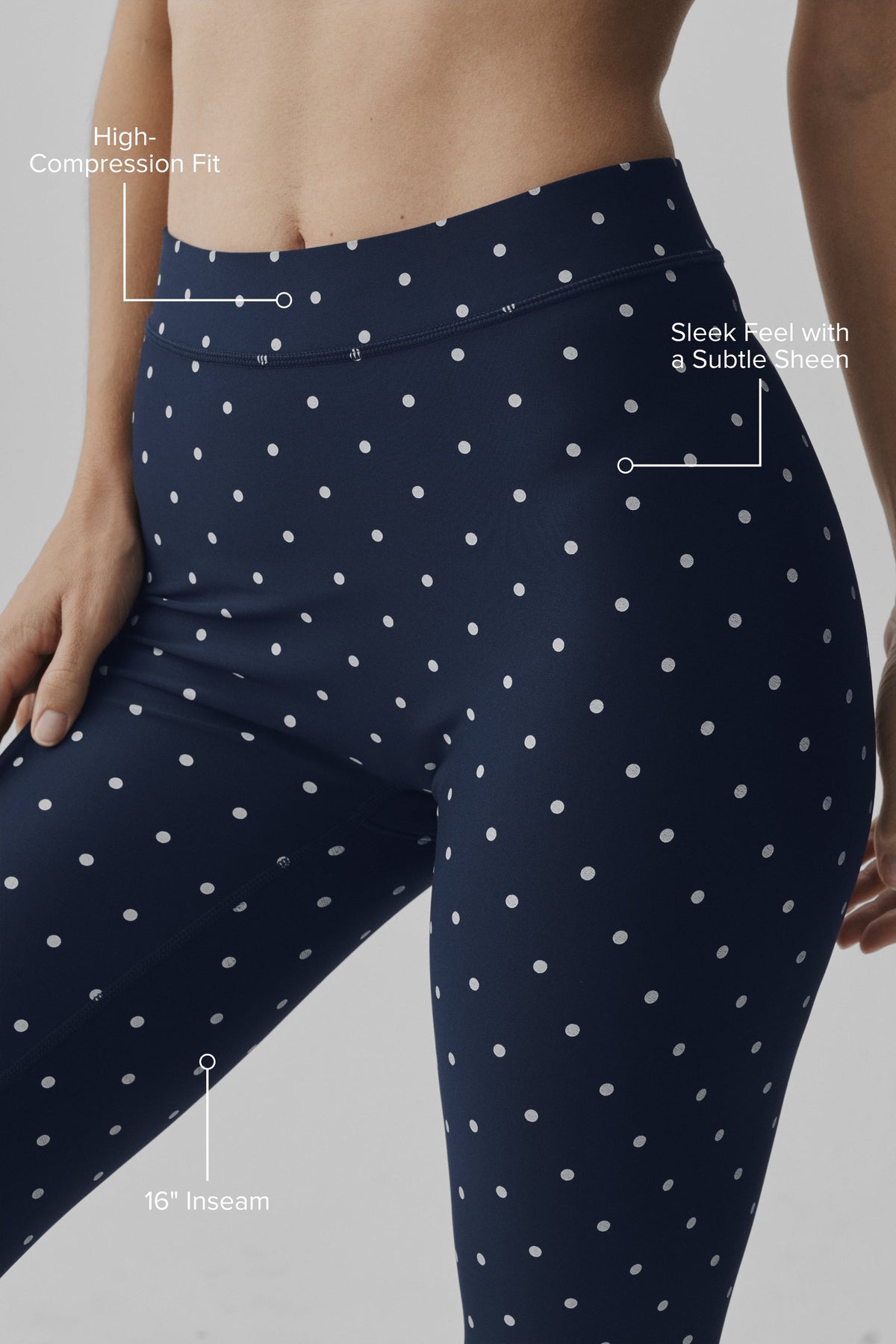 Alo Yoga Airlift Polka Dot High-Waist Iconic 90's Capri - Navy/White - imagen 2