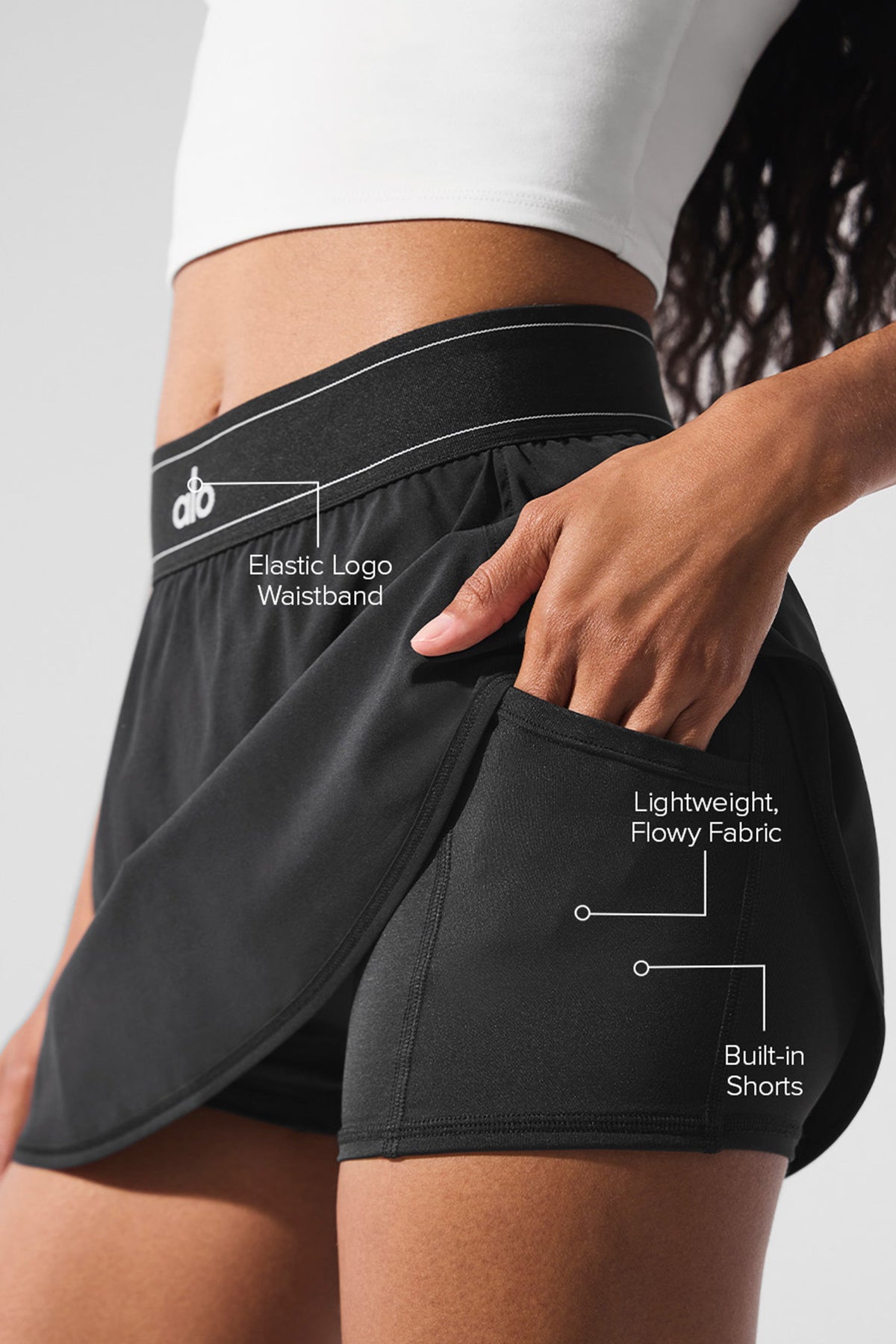 Alo Yoga Match Point Tennis Skirt - Black - imagen 2
