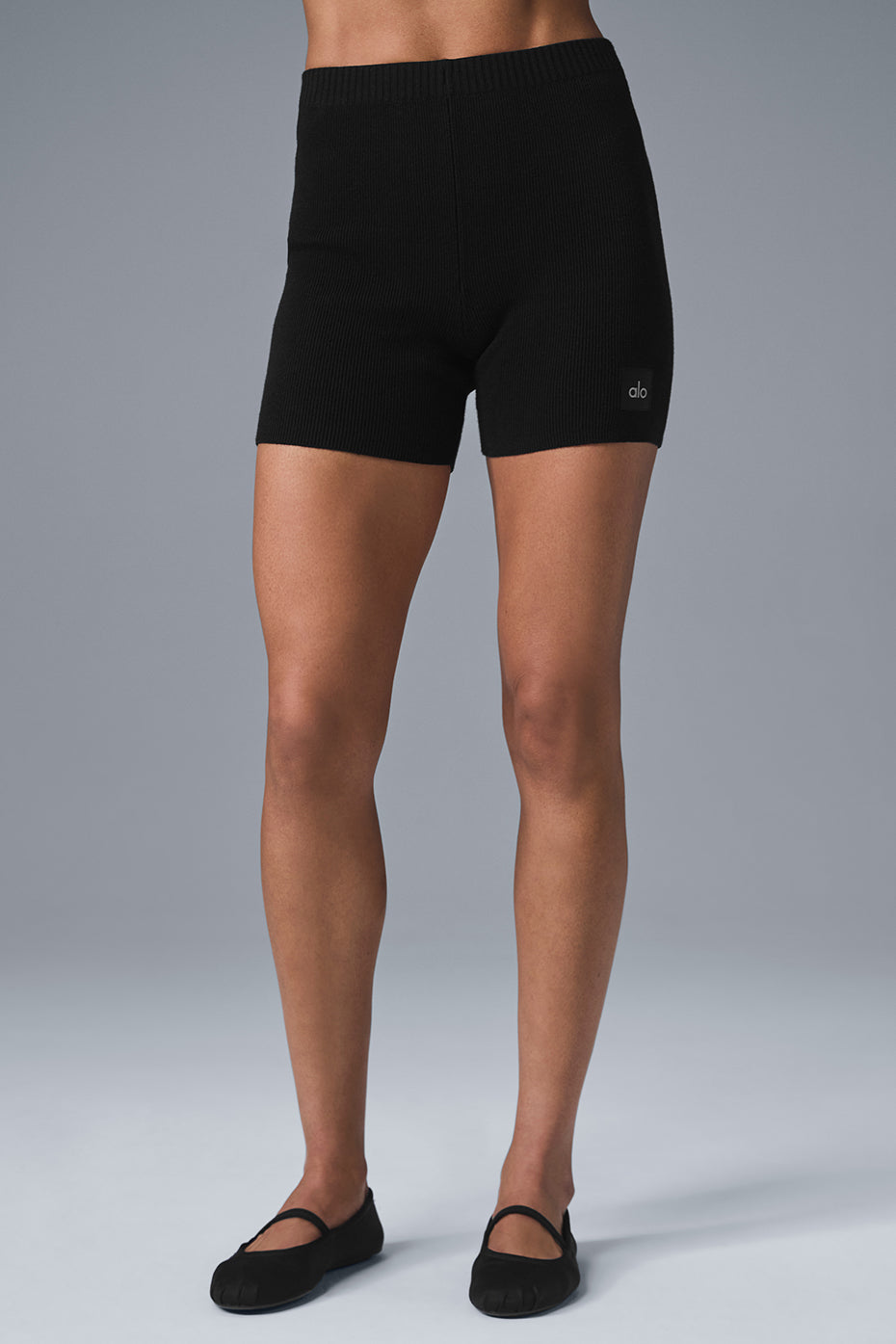 Alo Yoga Scholar Knit High-Waist Short - Black - imagen 1