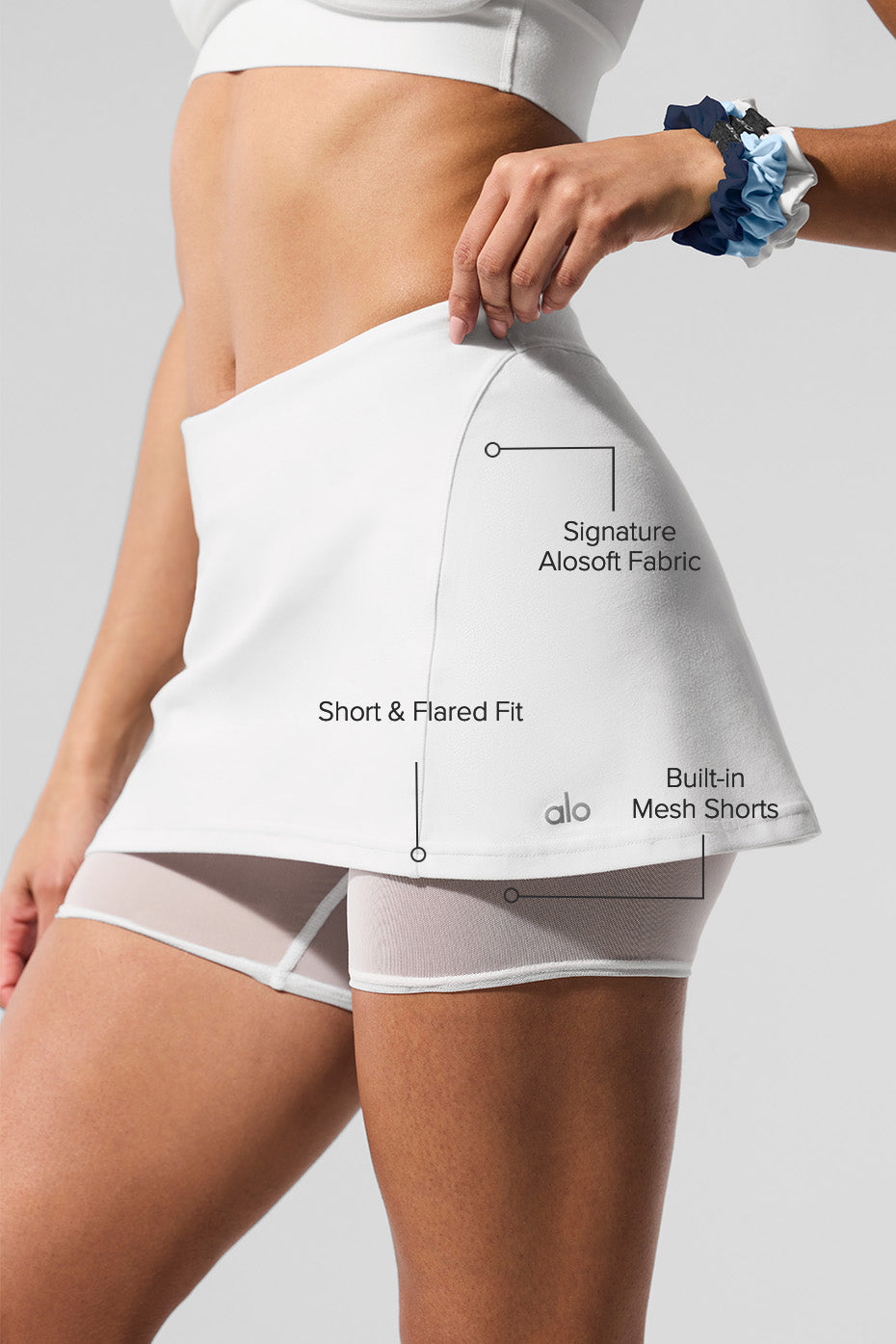 Alo Yoga Alosoft Serve It Up Skirt - White - imagen 2